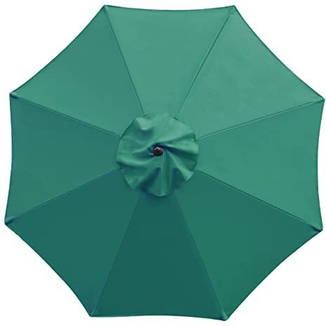 Sunnyglade 9Ft Patio Umbrella Replacement Canopy Market Umbrella Top Outdoor Umbrella Canopy With 8 Ribs (Dark Green)