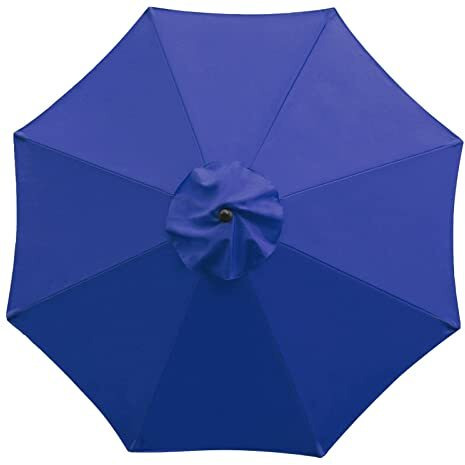 Sunnyglade 9Ft Patio Umbrella Replacement Canopy Market Umbrella Top Outdoor Umbrella Canopy With 8 Ribs (Navy Blue)