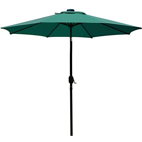 Sunnyglade 9' Patio Umbrella Outdoor Table Umbrella With 8 Sturdy Ribs (Dark Green)