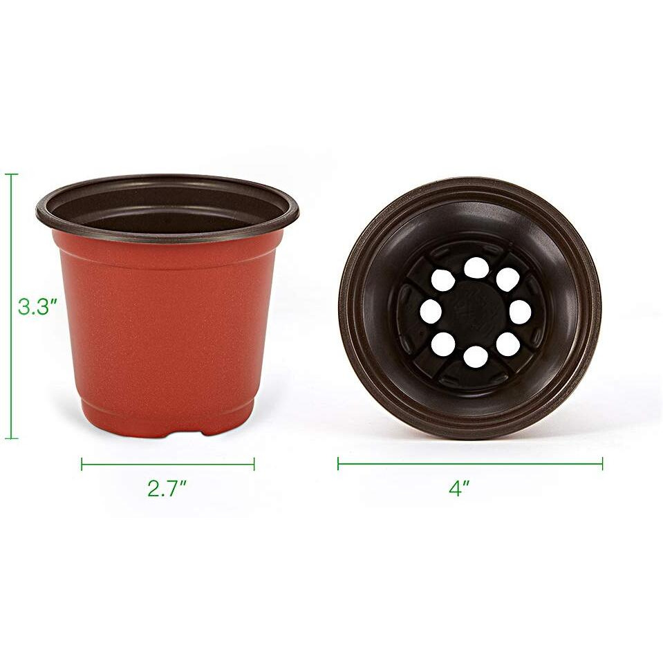 Jeria 200-Pack 4 Inch Plastic Plant Nursery Pots Come With 200 Pcs Plant Labels, Seedling Flower Plant Container And Seed Starting Pots