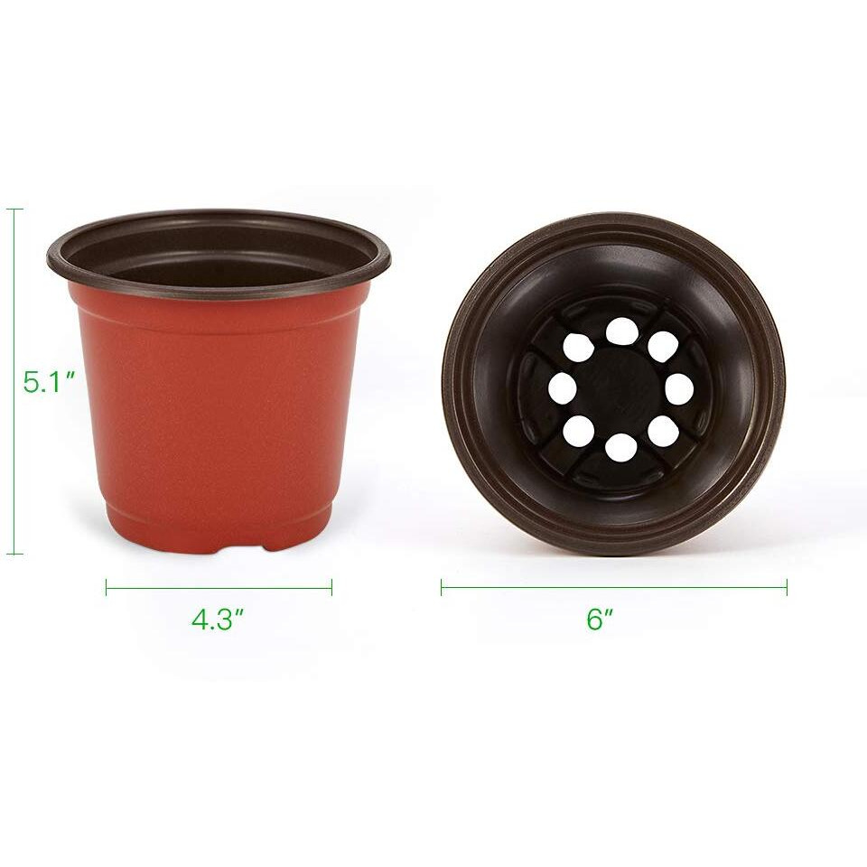 Jeria 100-Pack 6 Inch Plastic Plant Nursery Pots Come With 100 Pcs Plant Labels, Seedling Flower Plant Container And Seed Starting Pots