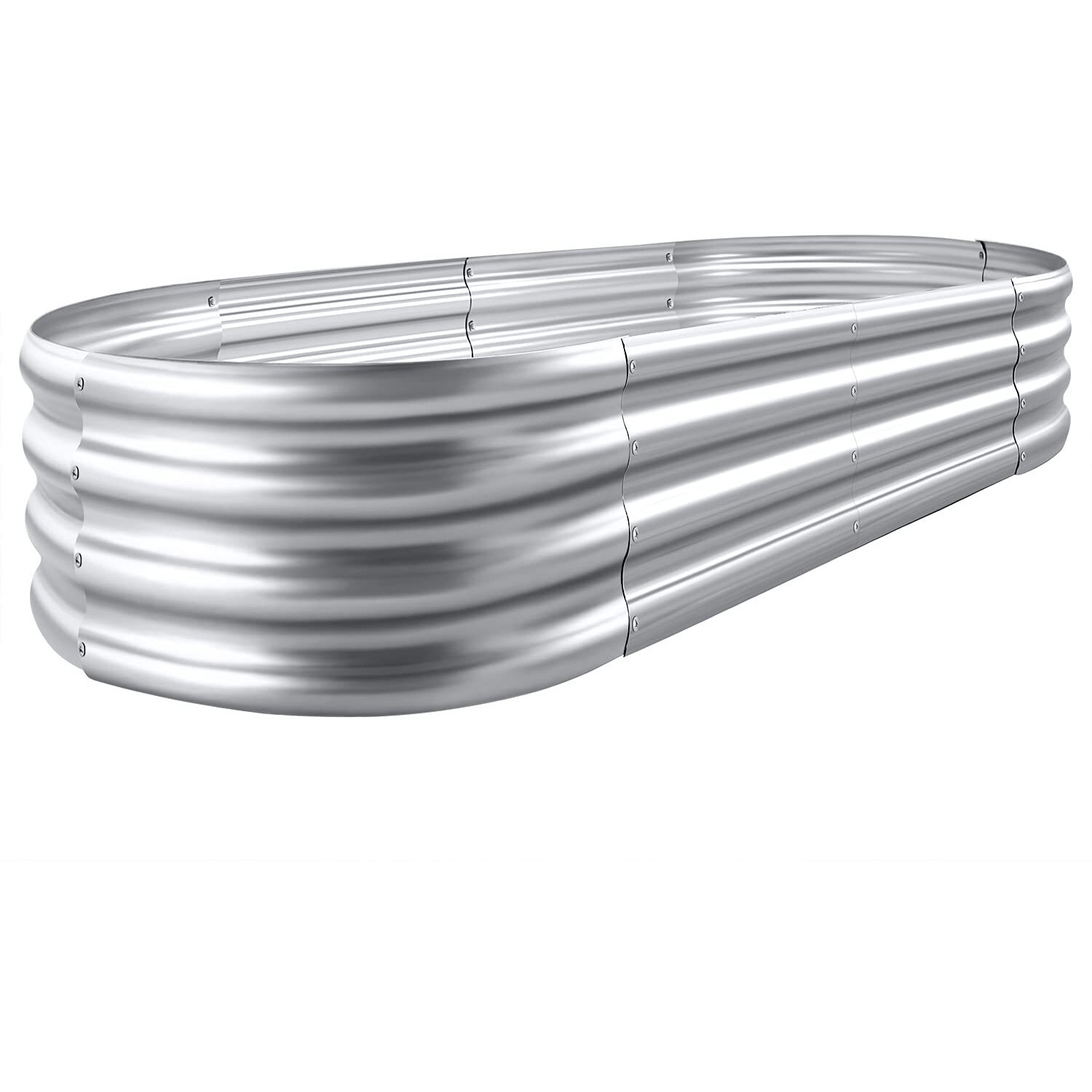 Land Guard 2Pcs Galvanized Steel Raised Garden Bed,8 X 4 X 1 Ft Large Metal Raised Planter Beds, Aluminum Raised Garden Bed For Vegetables, 8 X 4 X 1Ft(2Pcs)