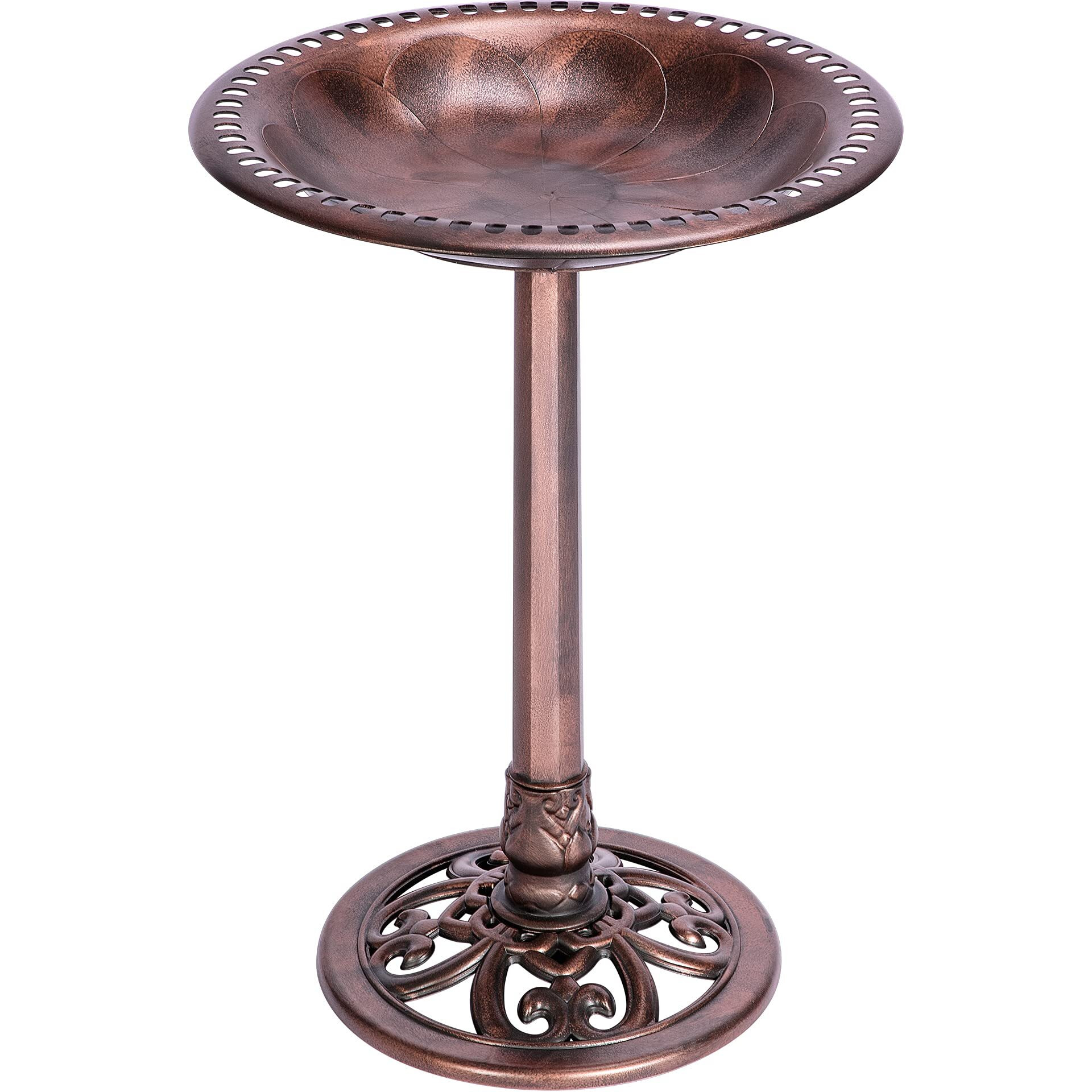 Vivohome 28 Inch Height Polyresin Lightweight Antique Outdoor Garden Bird Bath Bronze