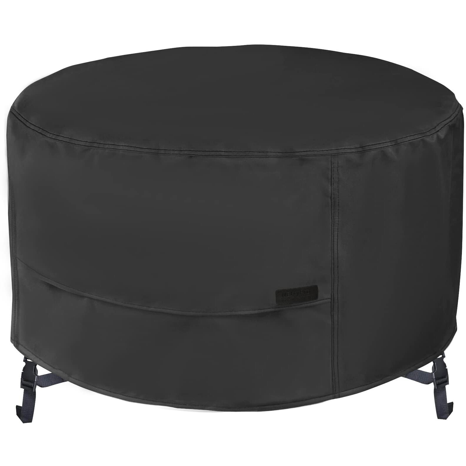 Nettypro Fire Pit Cover Round Waterproof Outdoor Patio Firepit Cover For Fireplace Fire Bowl, 36 X 20 Inchs, Black