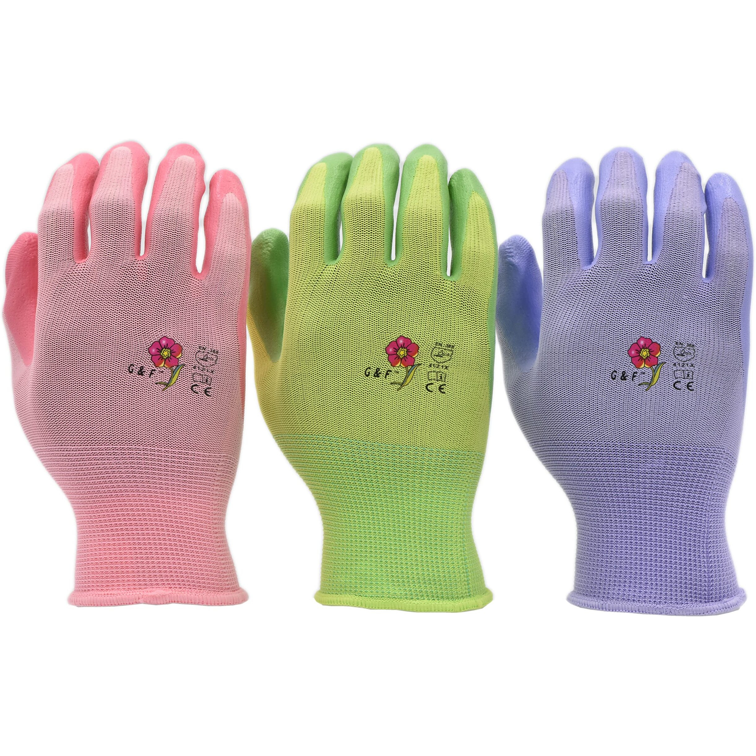 12 Pairs Women Gardening Gloves With Micro Foam Coating - Garden Gloves Texture Grip - Womens Work Glove - Working Gloves For Weeding, Digging, Raking And Pruning, Large