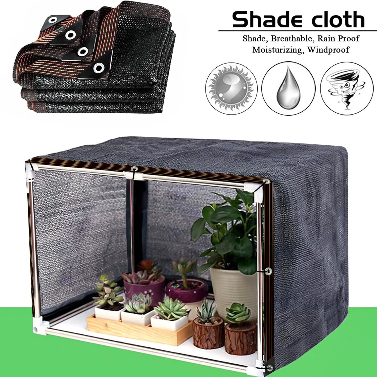 Shade Cloth - Garden Shade Mesh Netting With Grommets Outdoor Sun Shade Cover For Pergola Patio Plants Greenhouse Chicken Coop Black 90% Shading Rate(6X3Ft)