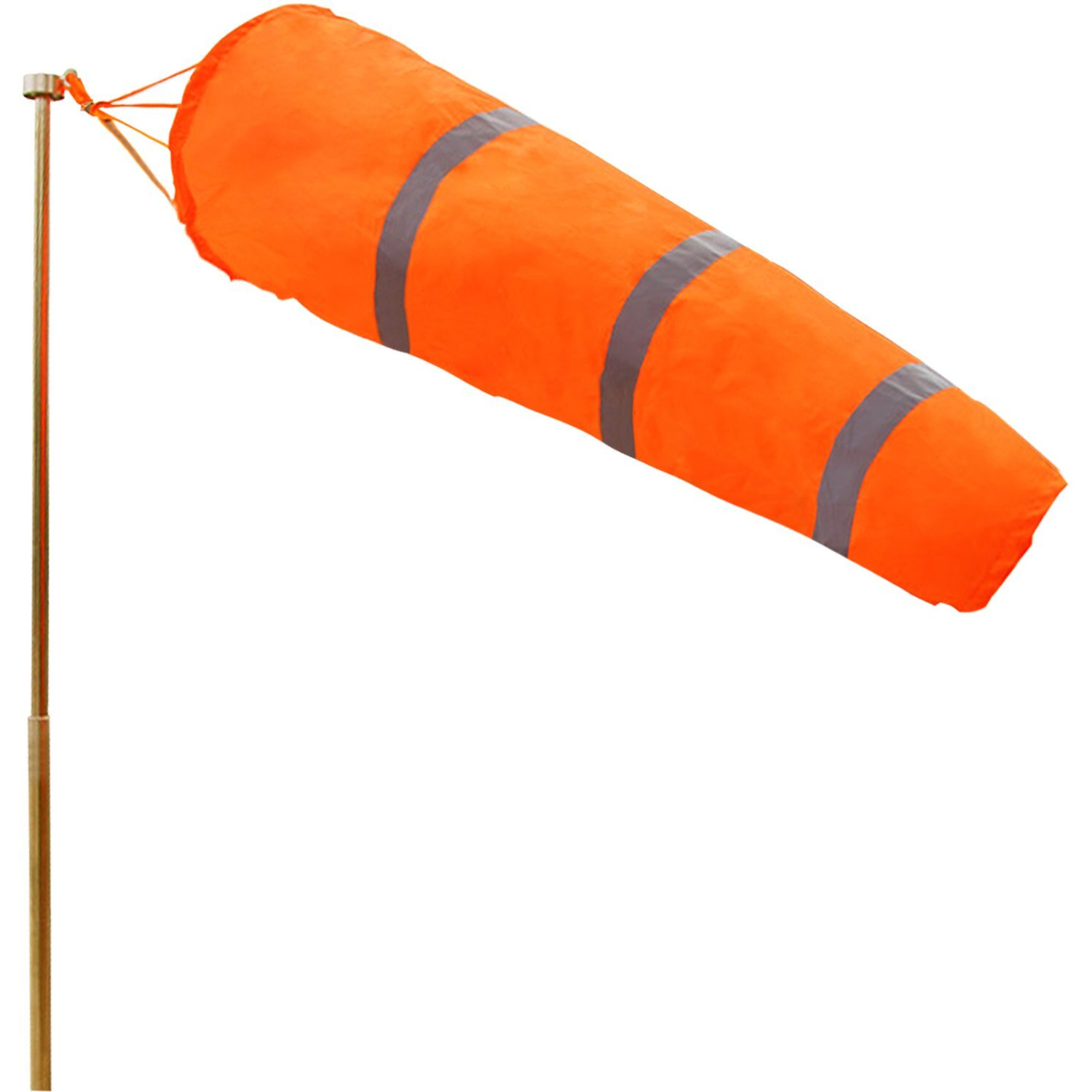 Anley 30 Inch Windsock - Rip-Stop Polyester Wind Direction Measurement Sock Bag With Reflective Belt - For Outdoors Airport Farm & Park - Orange 2.5 Feet