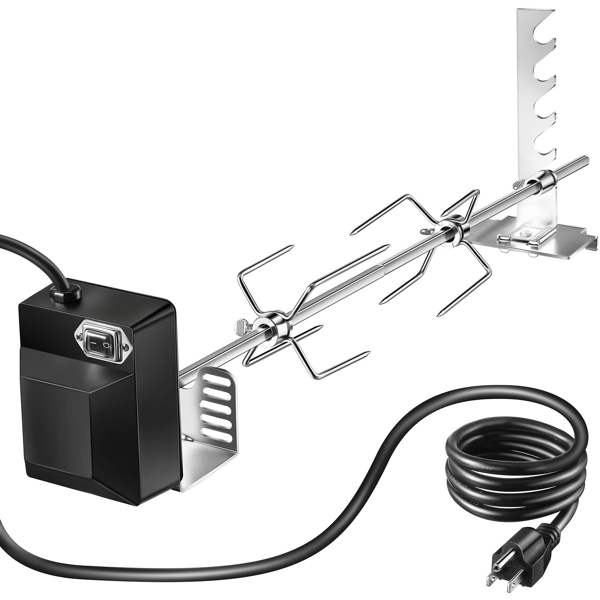 Dreyoo Rotisserie Grill Kit, Ul Certificated Universal Grill Rotisseries With 120V 4W Motor, 28