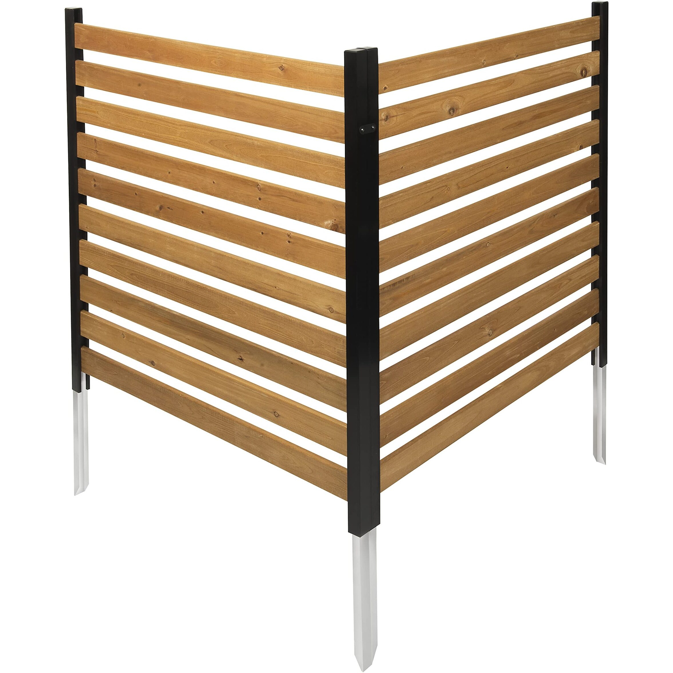 Enclo Privacy Screens Ec18009 Charleston Wood Outdoor Privacy Fence Screen Slatted No-Dig Kit 38"" W X 42"" H, 2 Panels