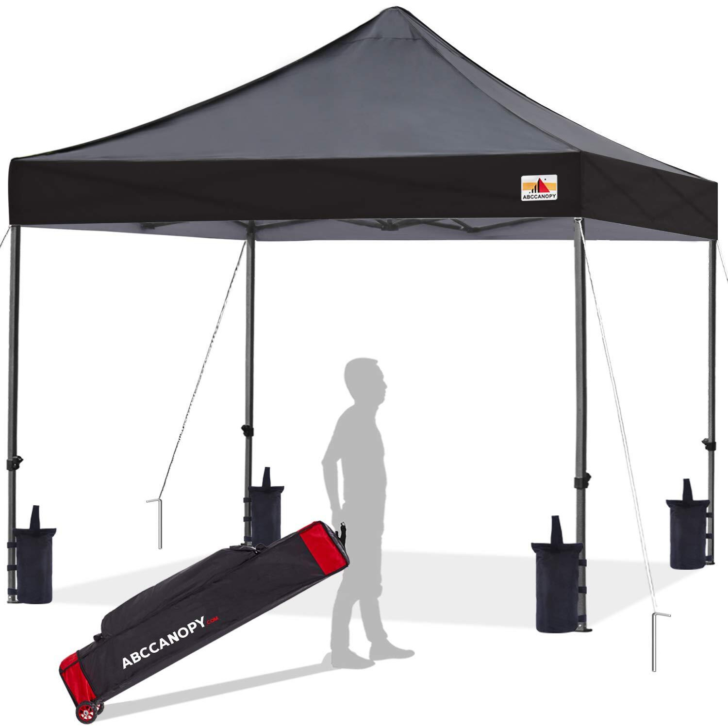 Abccanopy Patio Pop Up Canopy Tent 10X10 Commercial-Series (Black)