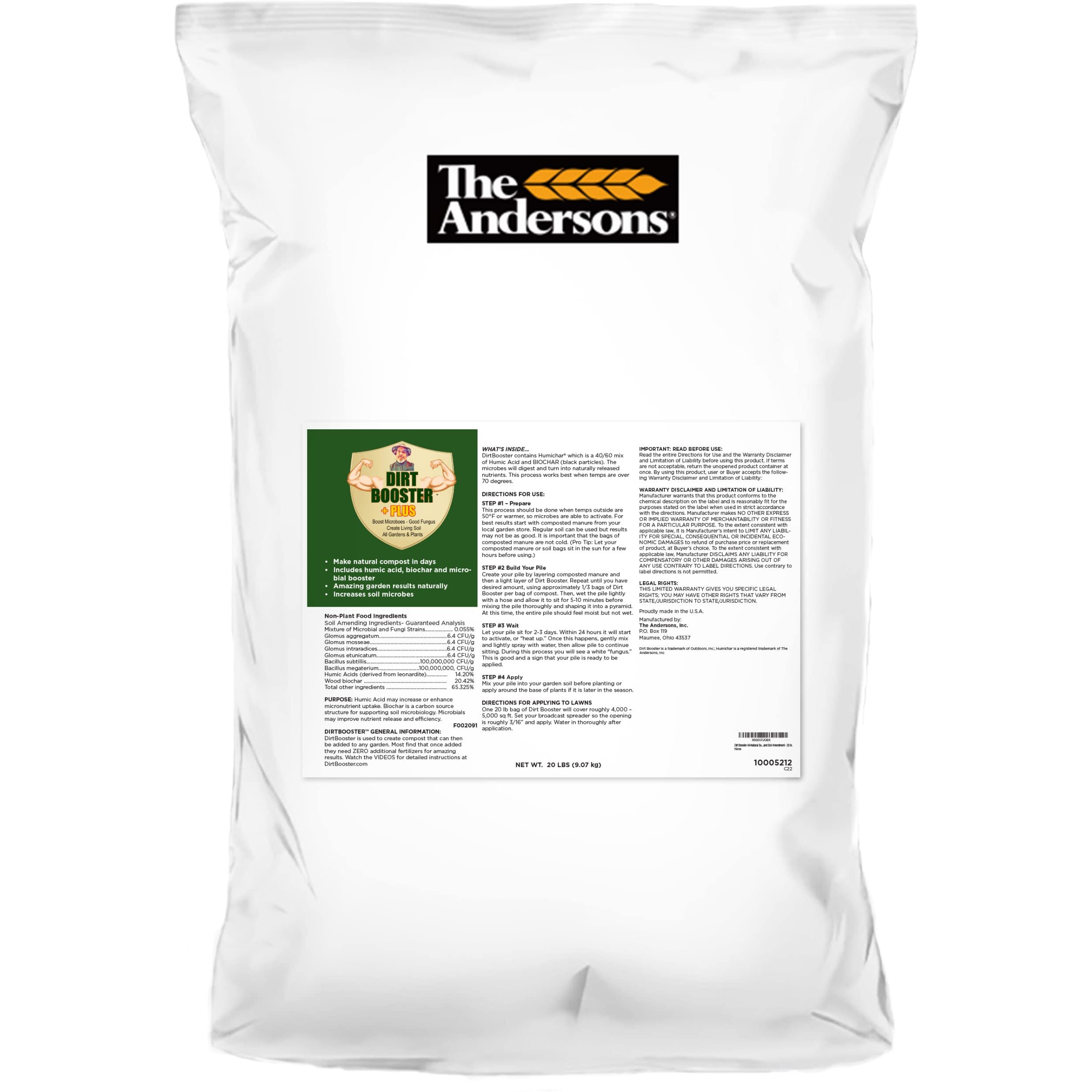 Dirt Booster Plus All-Natural Super Compost Starter And Soil Amendment - 20 Lb.