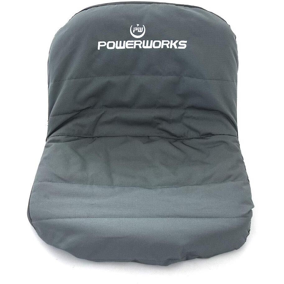 Powerworks Weatherproof Deluxe Riding Lawn Mower Seat Cover, Medium, Black