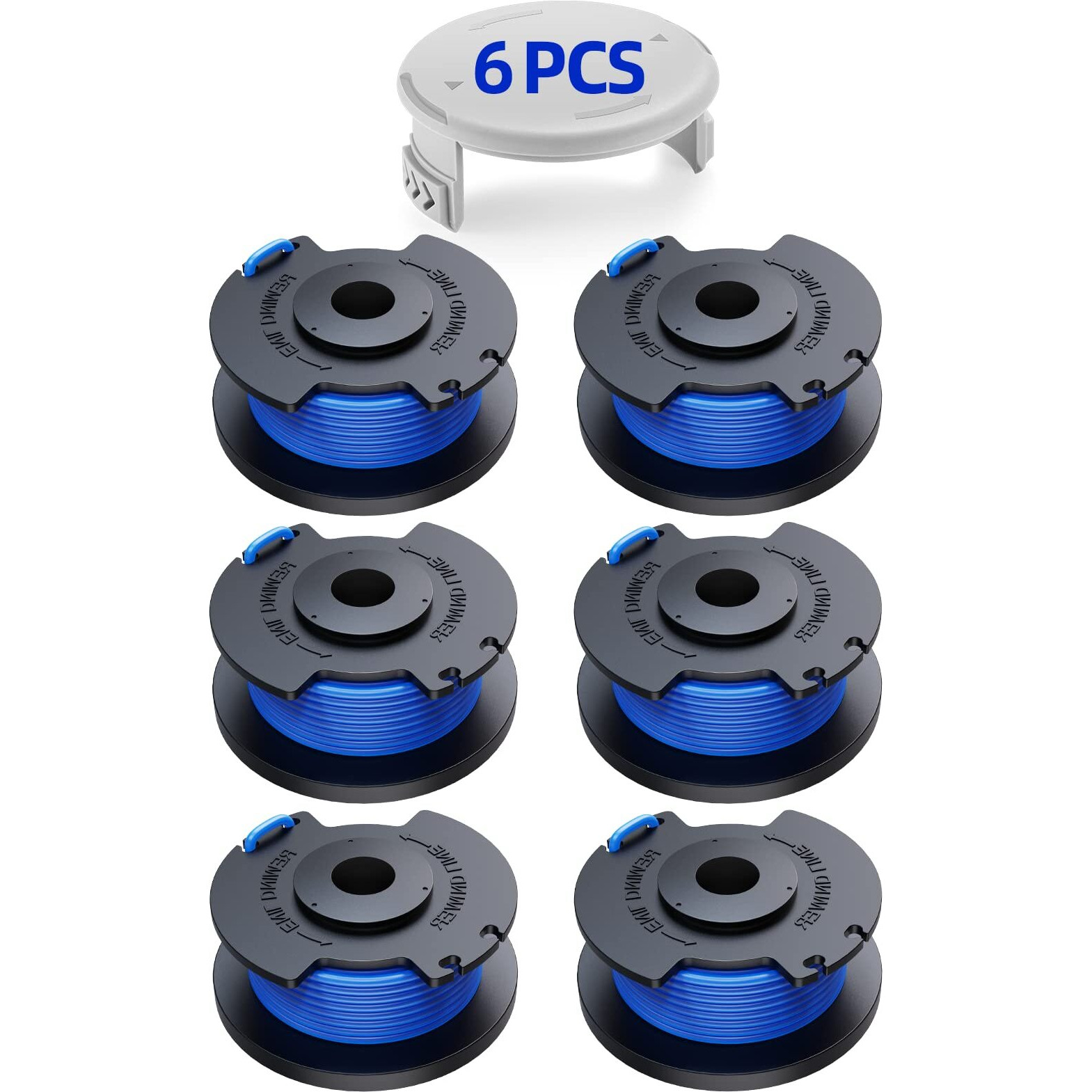 Trimmer String For Ryobi One+,Line String Trimmer Replacement Spool(Ac14Rl3A) And Cap(Ac14Hca ),11 Ft 0.065-Inch Compatible With Ryobi 18V,24V,40V Cordless String Trimmer(6 Trimmer Line,1 Trimmer Cap)