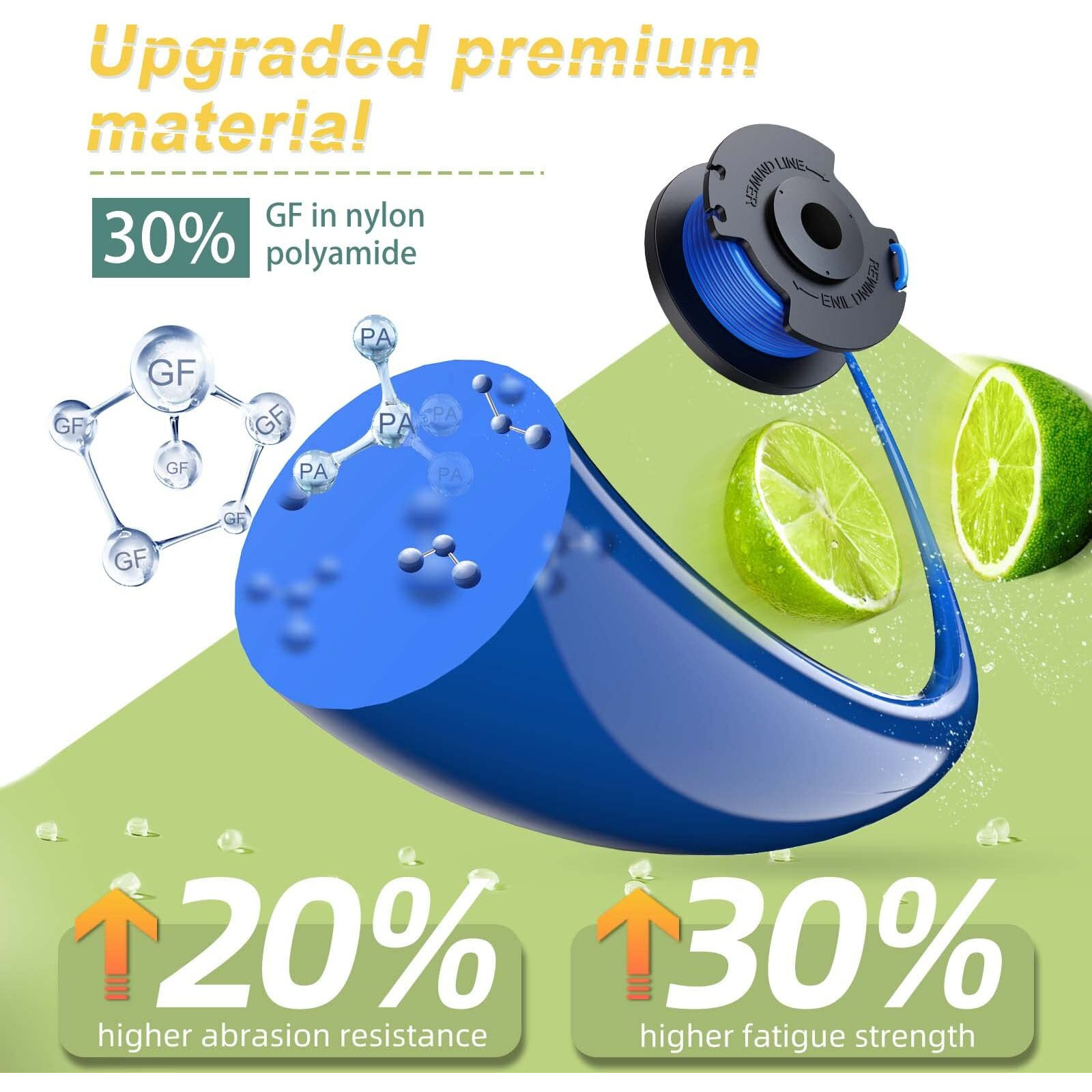 Trimmer String For Ryobi One+,Line String Trimmer Replacement Spool(Ac14Rl3A) And Cap(Ac14Hca ),11 Ft 0.065-Inch Compatible With Ryobi 18V,24V,40V Cordless String Trimmer(6 Trimmer Line,1 Trimmer Cap)