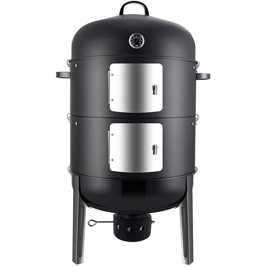 Realcook Charcoal Bbq Smoker Grill - 20 Inch Vertical Smoker For Outdoor Cooking Grilling