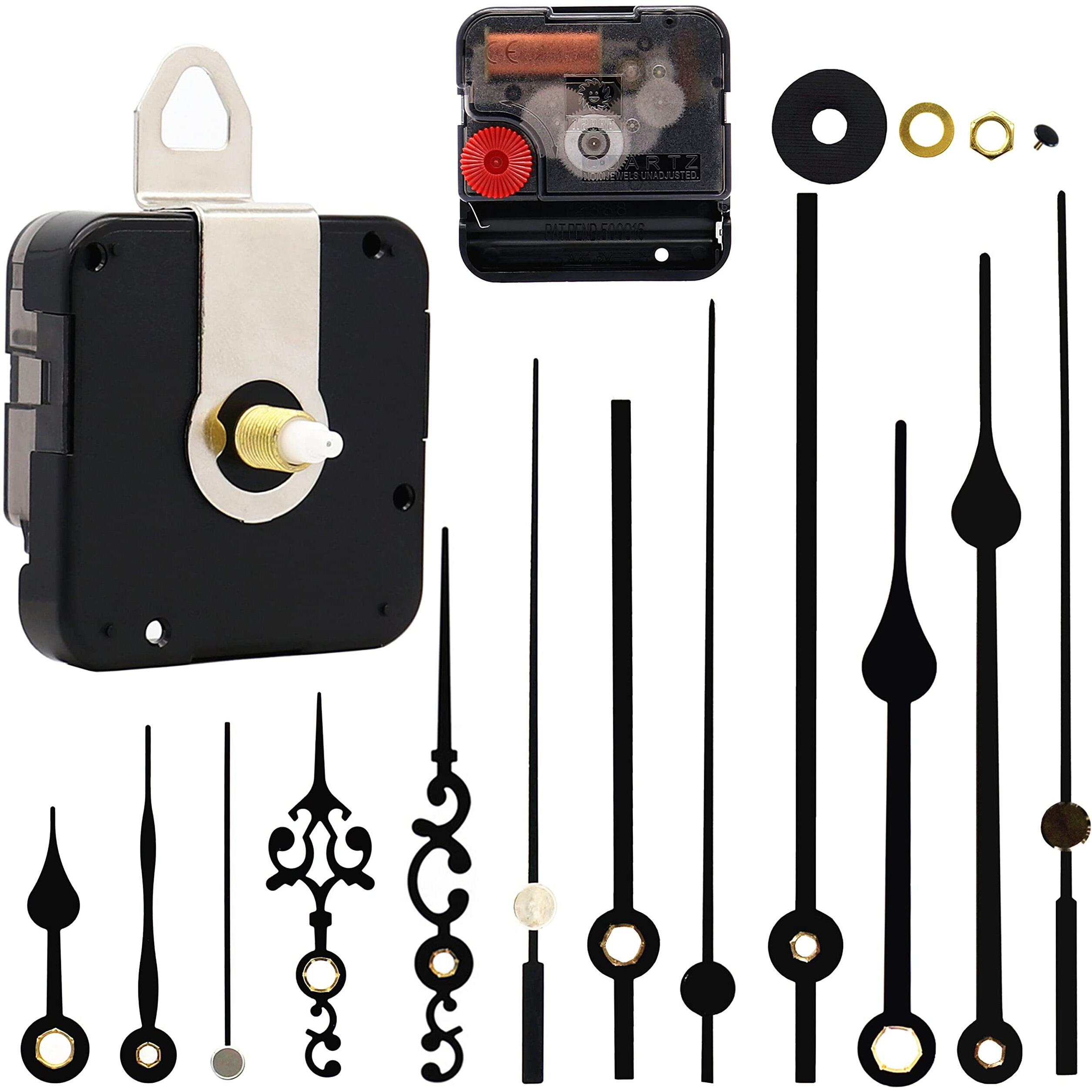 Tikround Youngtown 12888 Quartz Diy Wall Clock Movement Mechanism Repair Parts Replacement Kit Sweep Silent Movement,17 Mm (43/64 Inch) Shaft Length 9.5 Mm (3/8 Inch) Thread Length.