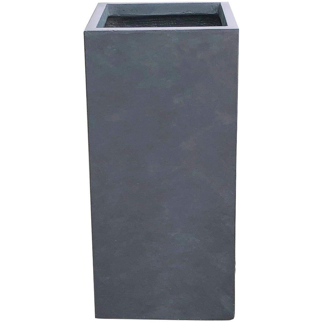Kante Rf0002A-C60121 Lightweight Concrete Modern Rectangle Outdoor Planter, Charcoal