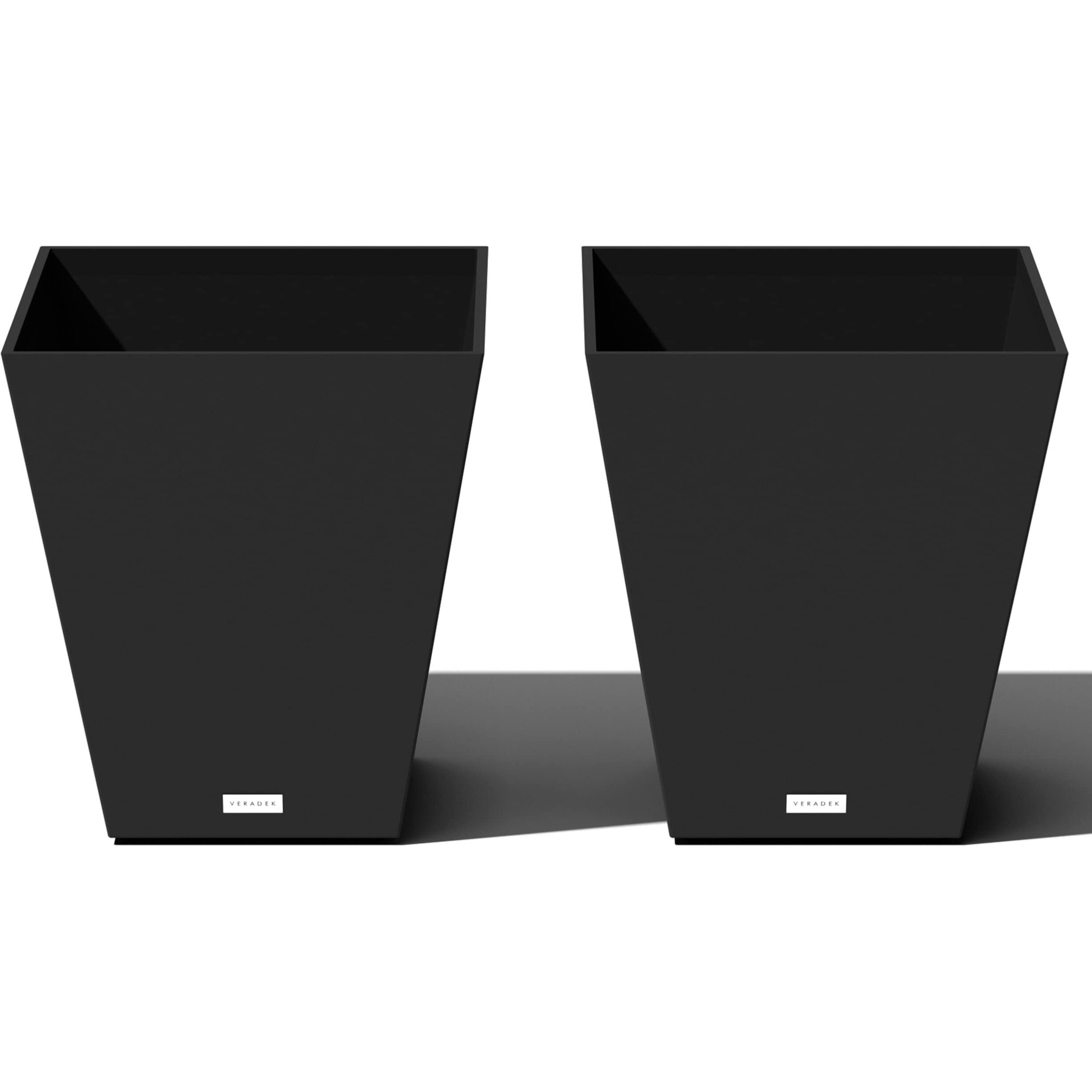Veradek Pure Series Nobleton Plastic Planter - Large Pots For Indoor Or Outdoor Porch/Patio  Durable All-Weather Use With Drainage Holes  Modern Planter D  Cor For Flowers, Shrubs, Trees