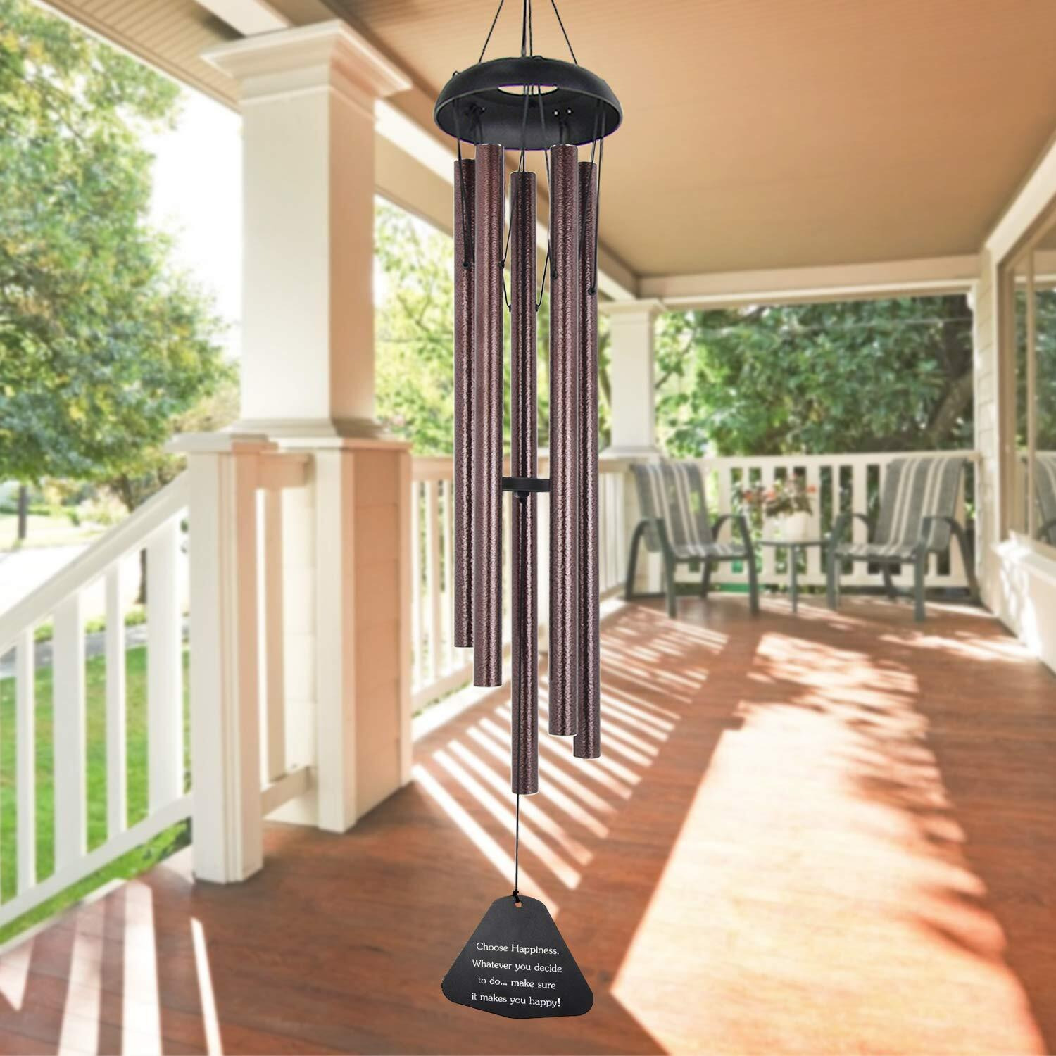 Astarin Sympathy Wind Chimes Outdoor Large Deep Tone,36"" Handmade Wind Chimes Tuned Relaxing Melody, Memorial Windchime Unique Personalized For Garden Decor, Bronze (A Free Card)