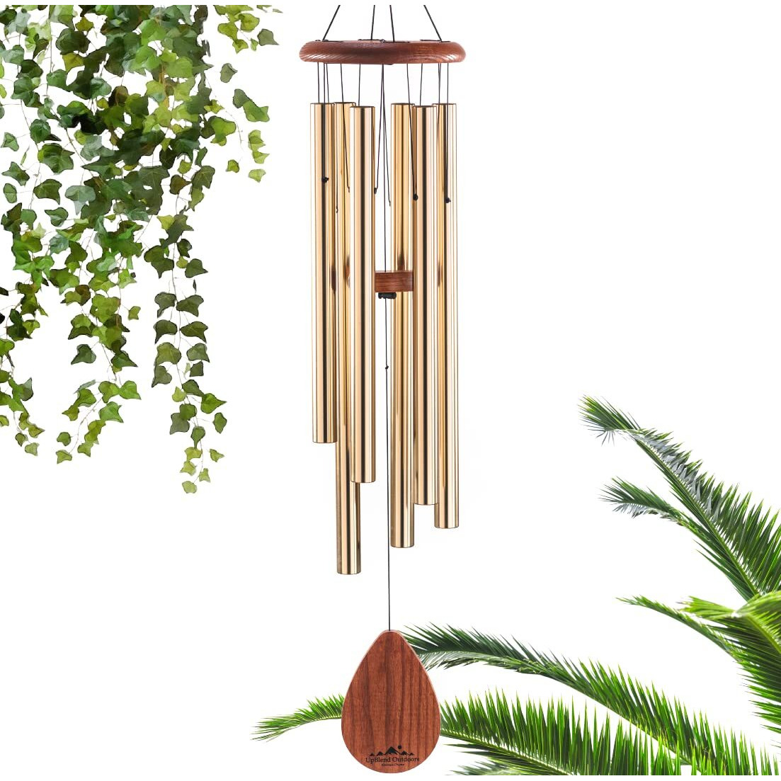 Upblend Outdoors Wind Chimes For Outside Large - 38"" Bronze Heavy Duty Outdoor Chimes Porch, Harmonic Deep Tone Wind Chime, Windchime For Mom And Grandma, Decorative Gift Windchimes