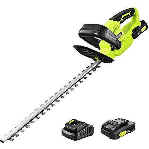 Snapfresh 20V Cordless Hedge Trimmer - 22"" Dual-Action Blade, Hedge Trimmer Cordless With 2.0Ah Battery And Charger, Grass Trimmer