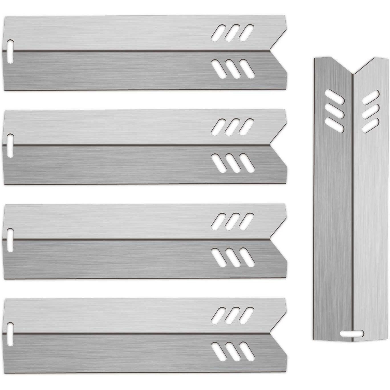 Kalomo 15"" Grill Heat Plates Shield Burner Cover Flame Tamer Bbq Gas Grill Replacement Parts For Dyna-Glo Dgf510Sbp Dgf493Bnp, Backyard By13-101-001-13, Uniflame Gbc1059Wb, Bhg Model, Stainless Steel