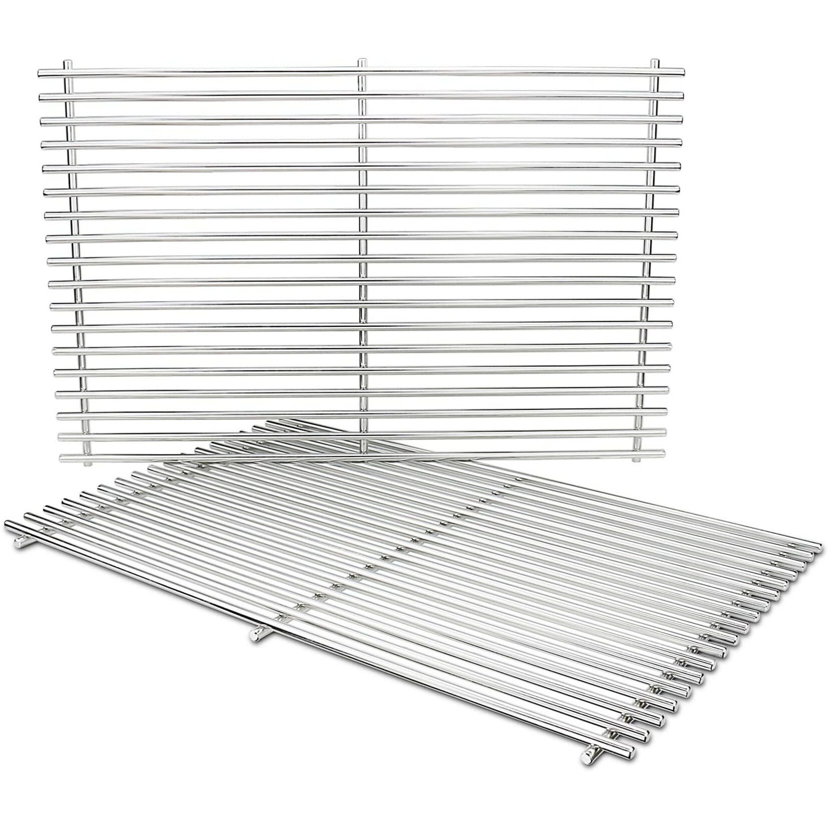 Grisun 7528 304 Stainless Steel Cooking Grates For Weber Genesis 300, 19.5 Inch Solid Rod Grates Grids Replacement For Genesis E310 E320 E330 S310 S320 S330 Ep310 Ep320 Gas Grills, 7524