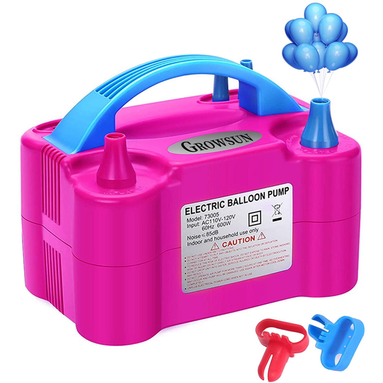 Growsun Electric Air Balloon Pump 110V 600W Balloon Blower Inflator For Garland Arch Party Decoration,Rose Red