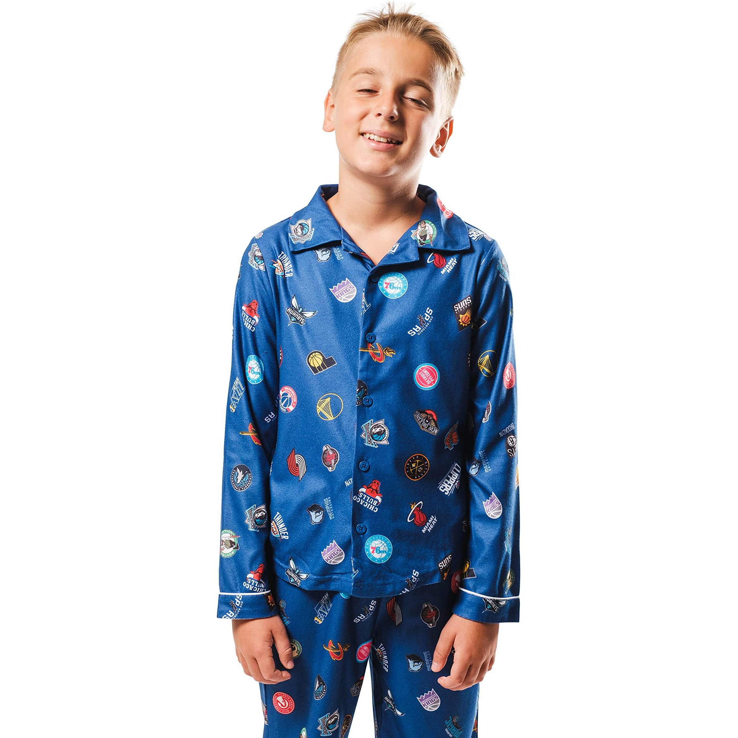 Ultra Game Nba Multi Team Youth 2 Piece Soft Tee Shirt & Lounge Pants Sleepwear Loungewear Pajama Set, Team Color, 8, S