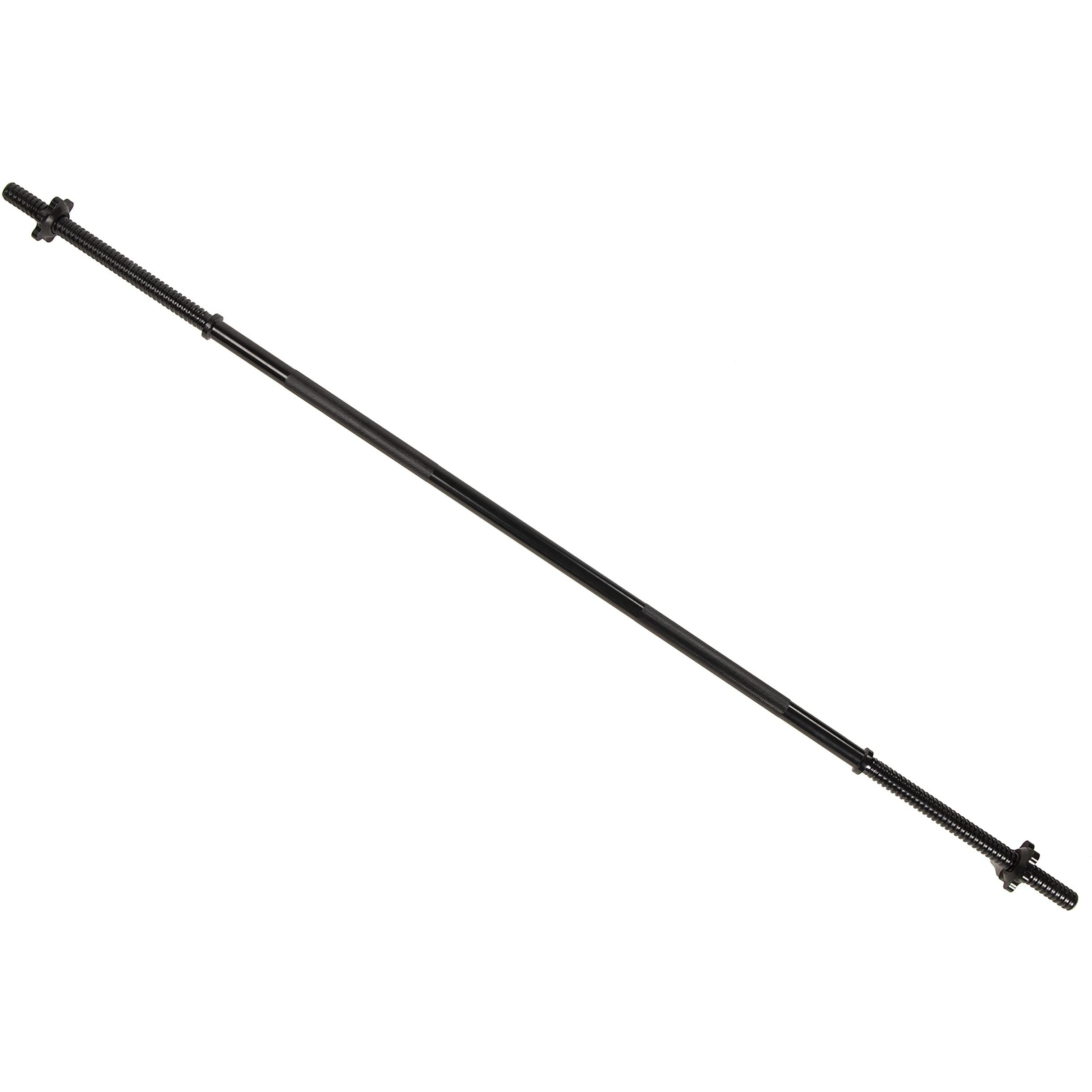 Signature Fitness Cast Iron Standard Weight Plates Including 5Ft Standard Barbell With Star Locks, 95-Pound Set (85 Pounds Plates + 10 Pounds Barbell), Multiple Packages, Bar Only, Black
