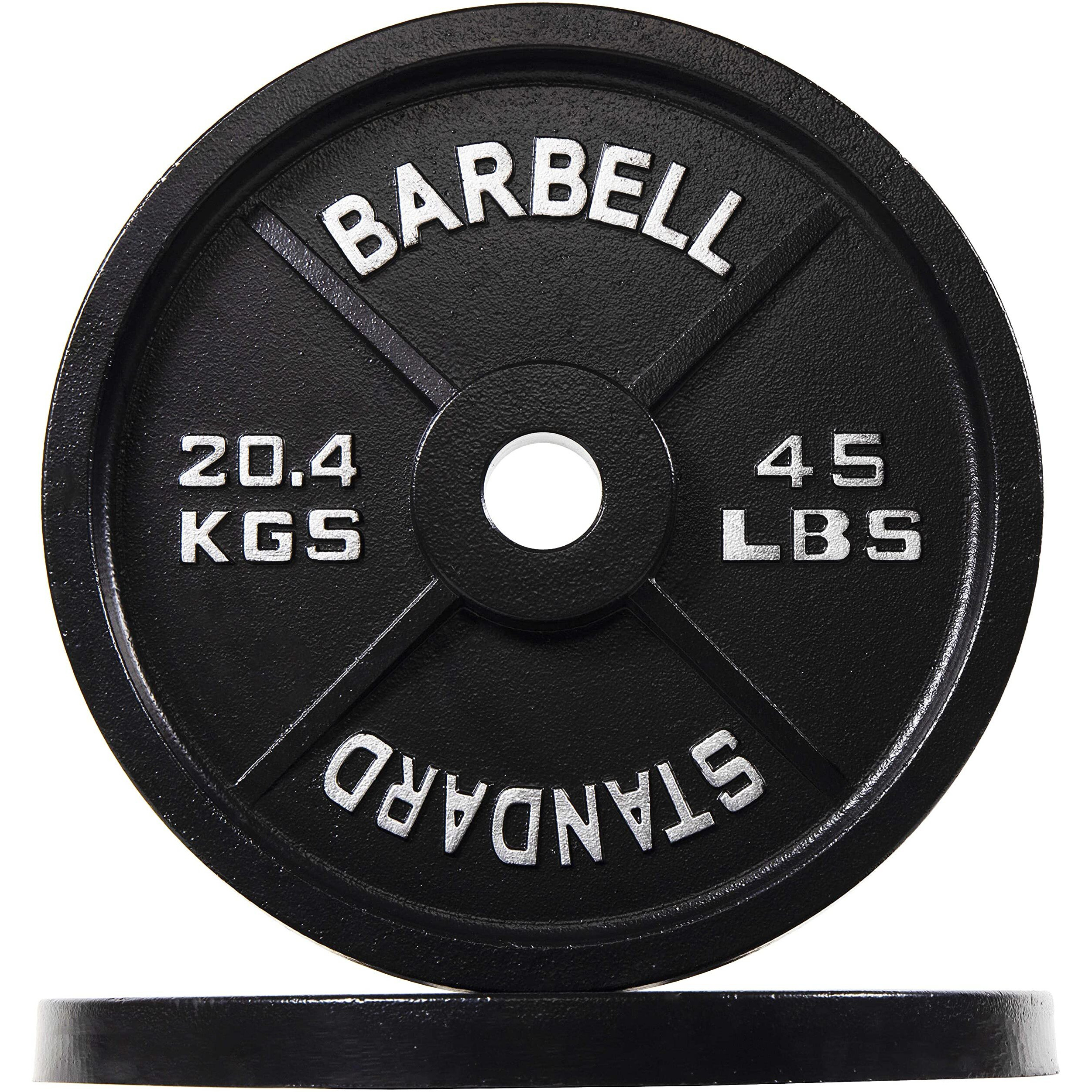 Balancefrom Cast Iron Plate Weight Plate For Strength Training And Weightlifting, Olympic Size, 2-Inch Center, 45Lb Pair