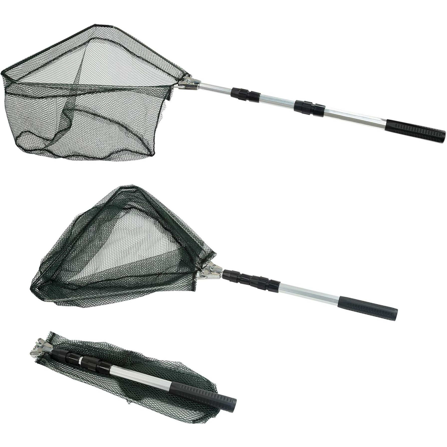 Restcloud Fishing Landing Net With Telescoping Pole Fishing Net Freshwater Fishing Net For Pond, Handle Full Extended To 50 Inches
