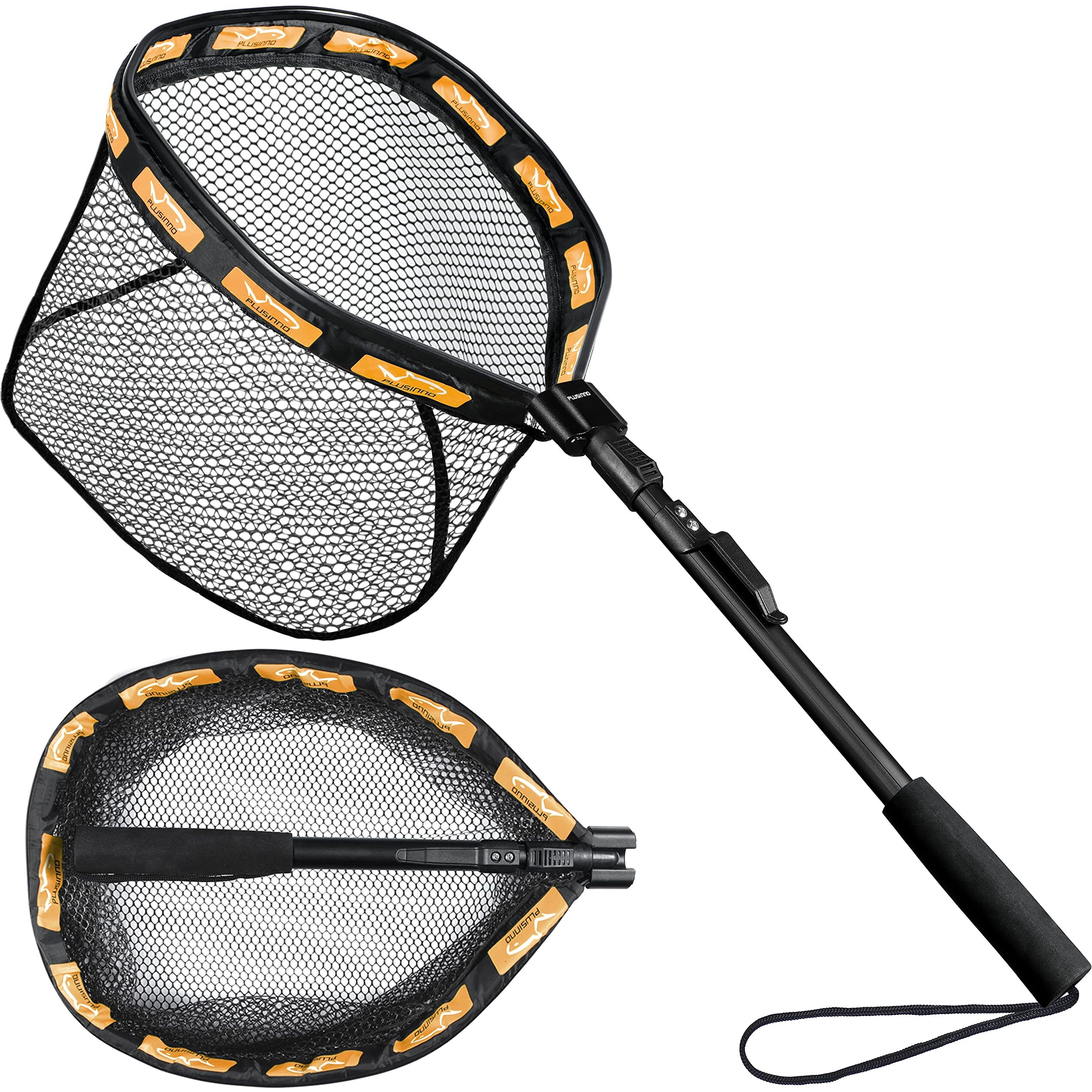 Plusinno Floating Fishing Net, Rubber Coated Fish Net For Easy Catch And Release, Fishing Nets Freshwater For Bass, Trout, Walleye, Kayak, Folding Landing Net For Easy To Carry And Storage