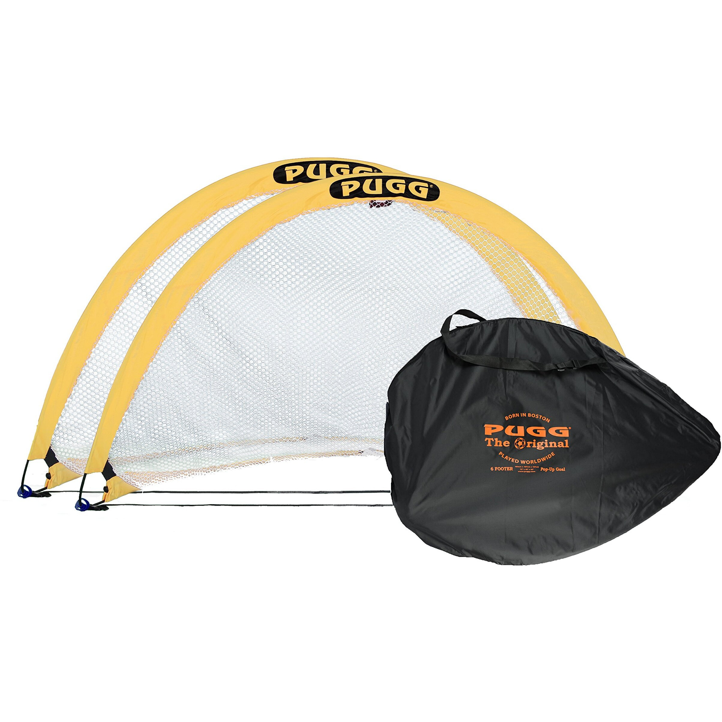 Pugg 6 Foot Pop Up Soccer Goal - Portable Training Futsal Football Net - The Original Pickup Game Goal (2 Goals And Bag)