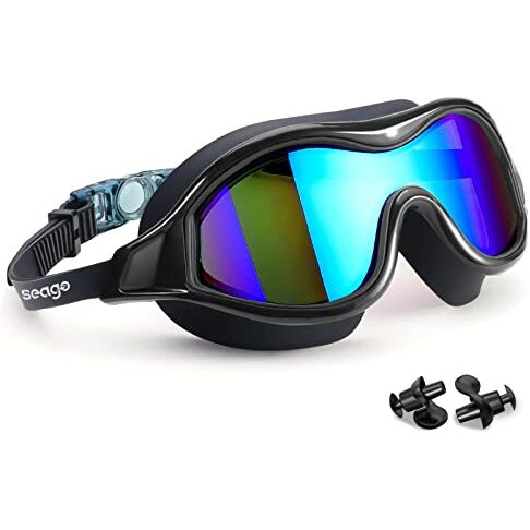 Seago Swim Goggles No Leaking Anti-Fog Swimming Goggles For Adult Men Women Youth Junior With Soft Silicone Gasket, Uv Protection Waterproof 180 Clear Vision, Triathlon Pool Goggles Swim Glasses