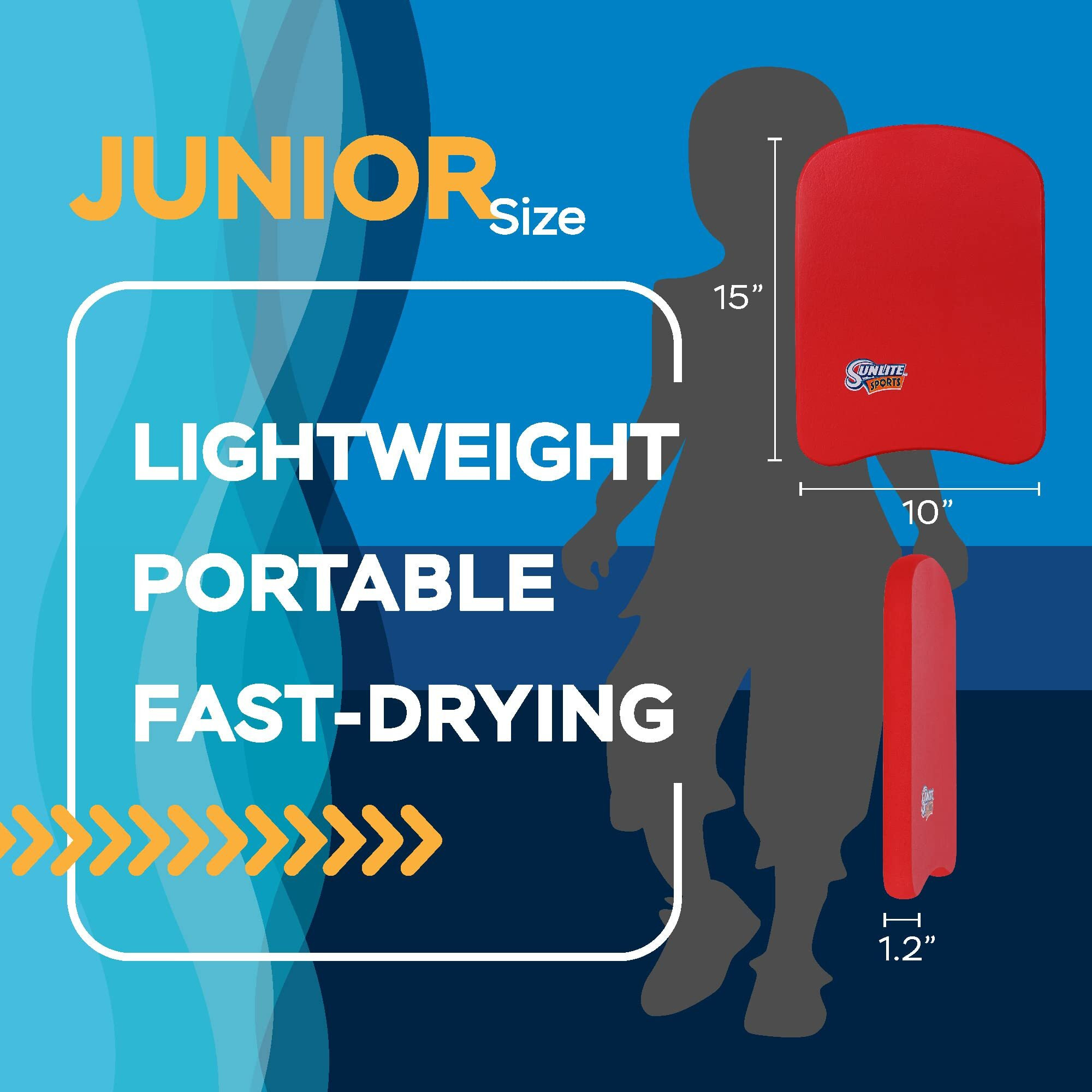 Sunlite Sports Kids Swim Kickboard, Pool Float For Swimming Training And Light Water Exercise, Made Of High-Density Eva Foam, Kids Boogie Board For Pool Fun