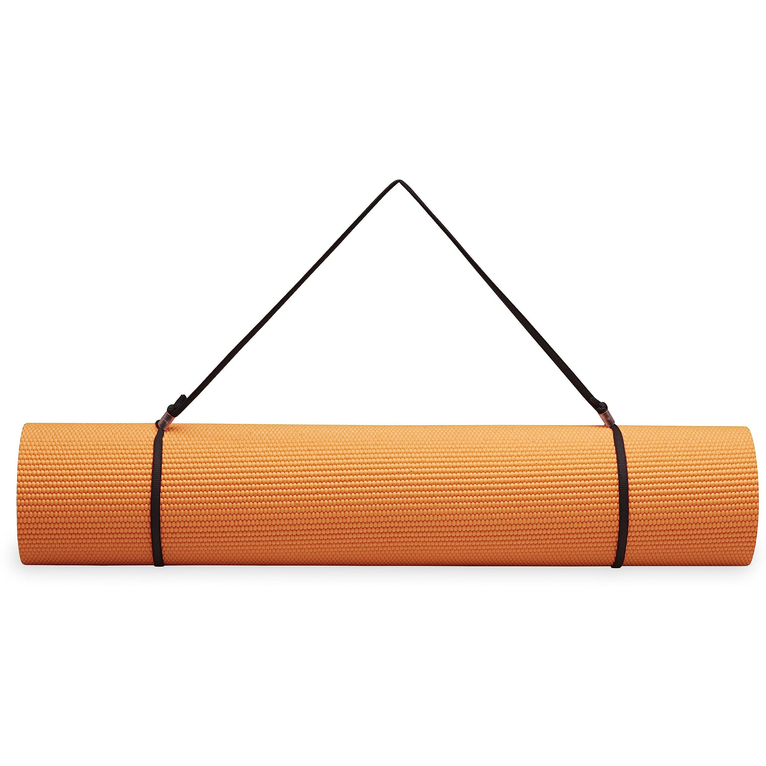 Gaiam Essentials Premium Yoga Mat With Carrier Sling, Orange, 72 Inchl X 24 Inchw X 1/4 Inch Thick