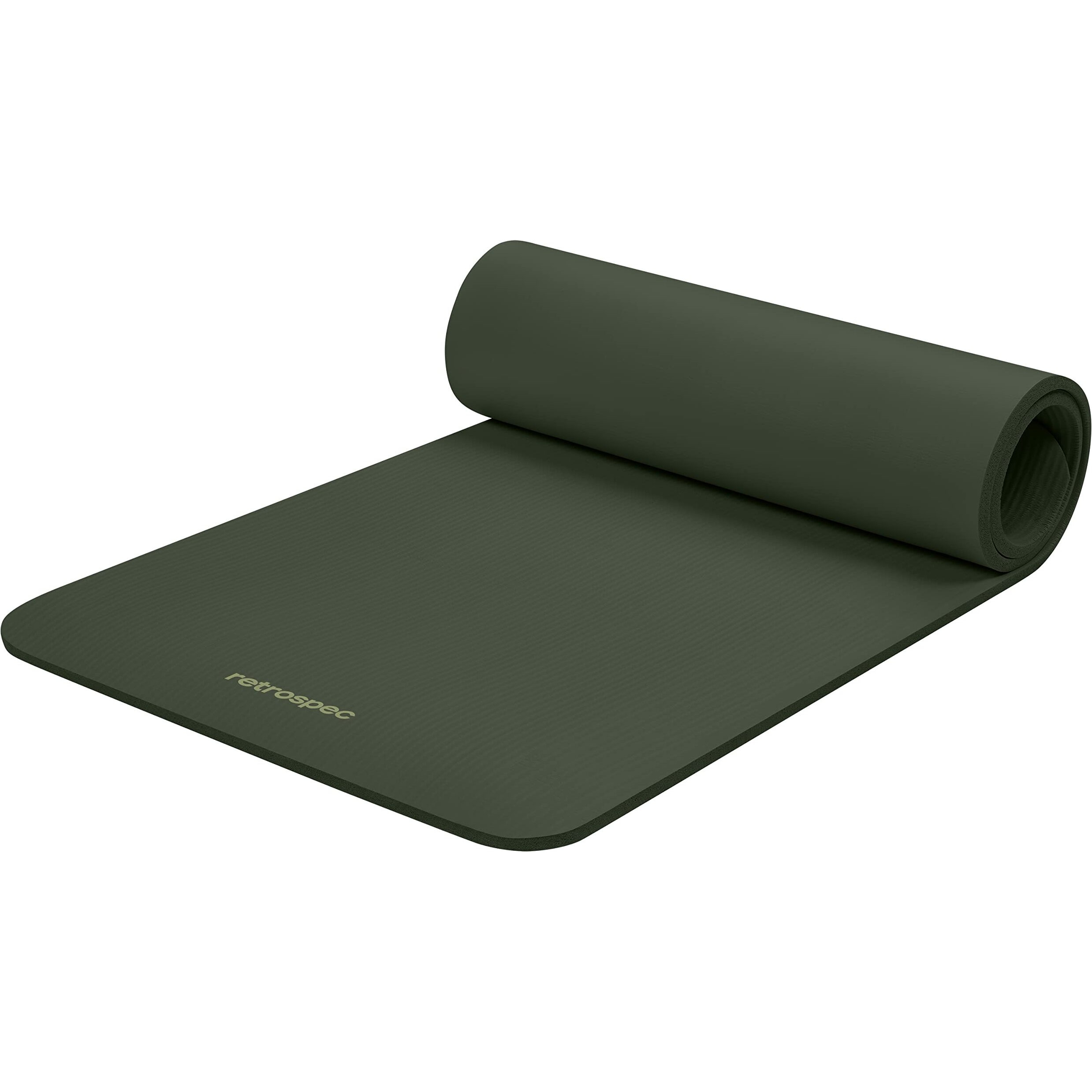 Retrospec Solana Yoga Mat 1/2"" Thick W/Nylon Strap For Men & Women - Non Slip Excercise Mat For Yoga, Pilates, Stretching, Floor & Fitness Workouts, Wild Spruce