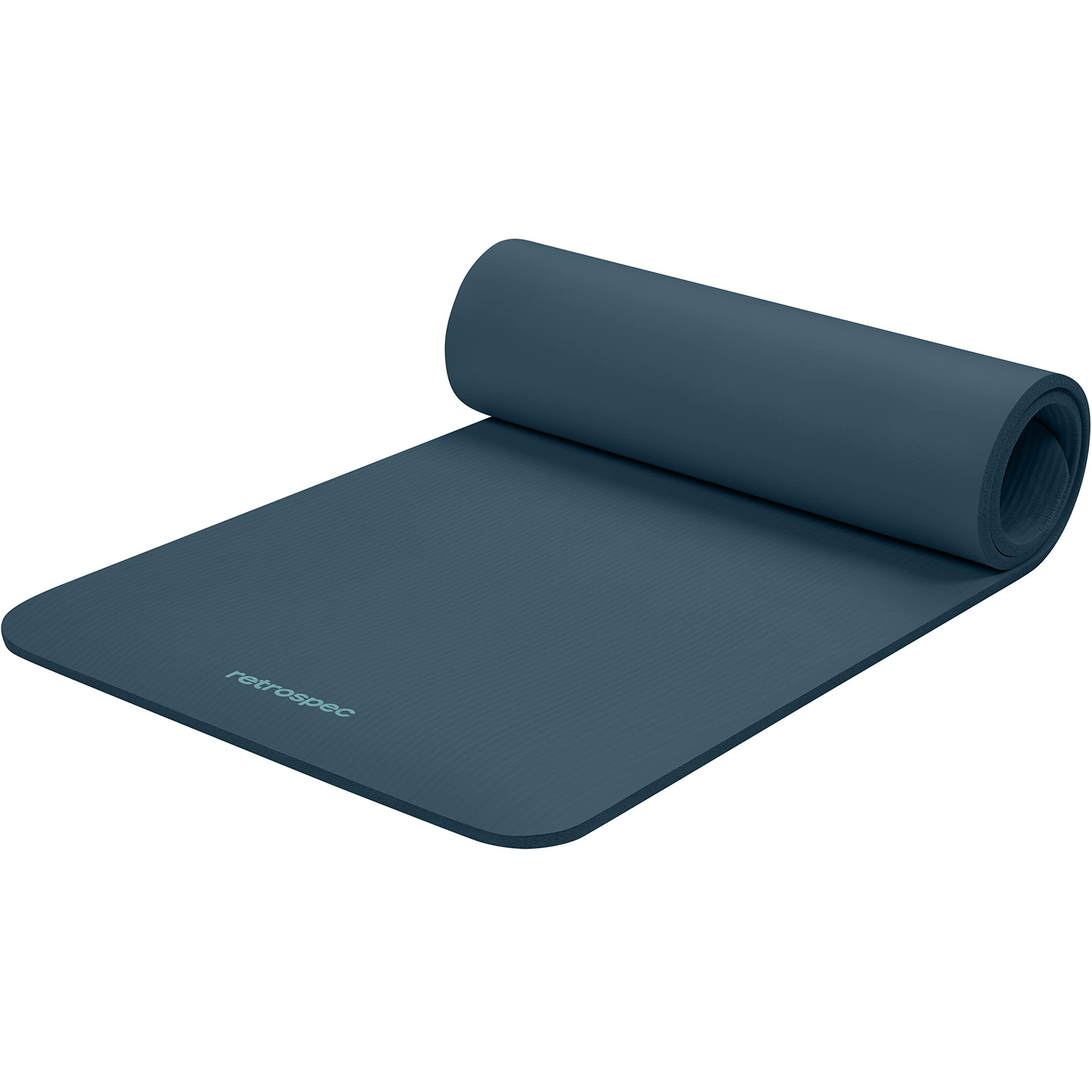 Retrospec Retrospec Solana Yoga Mat 1/2"" Thick W/Nylon Strap For Men & Women - Non Slip Excercise Mat For Yoga, Pilates, Stretching, Floor & Fitness Workouts ,Ocean Blue