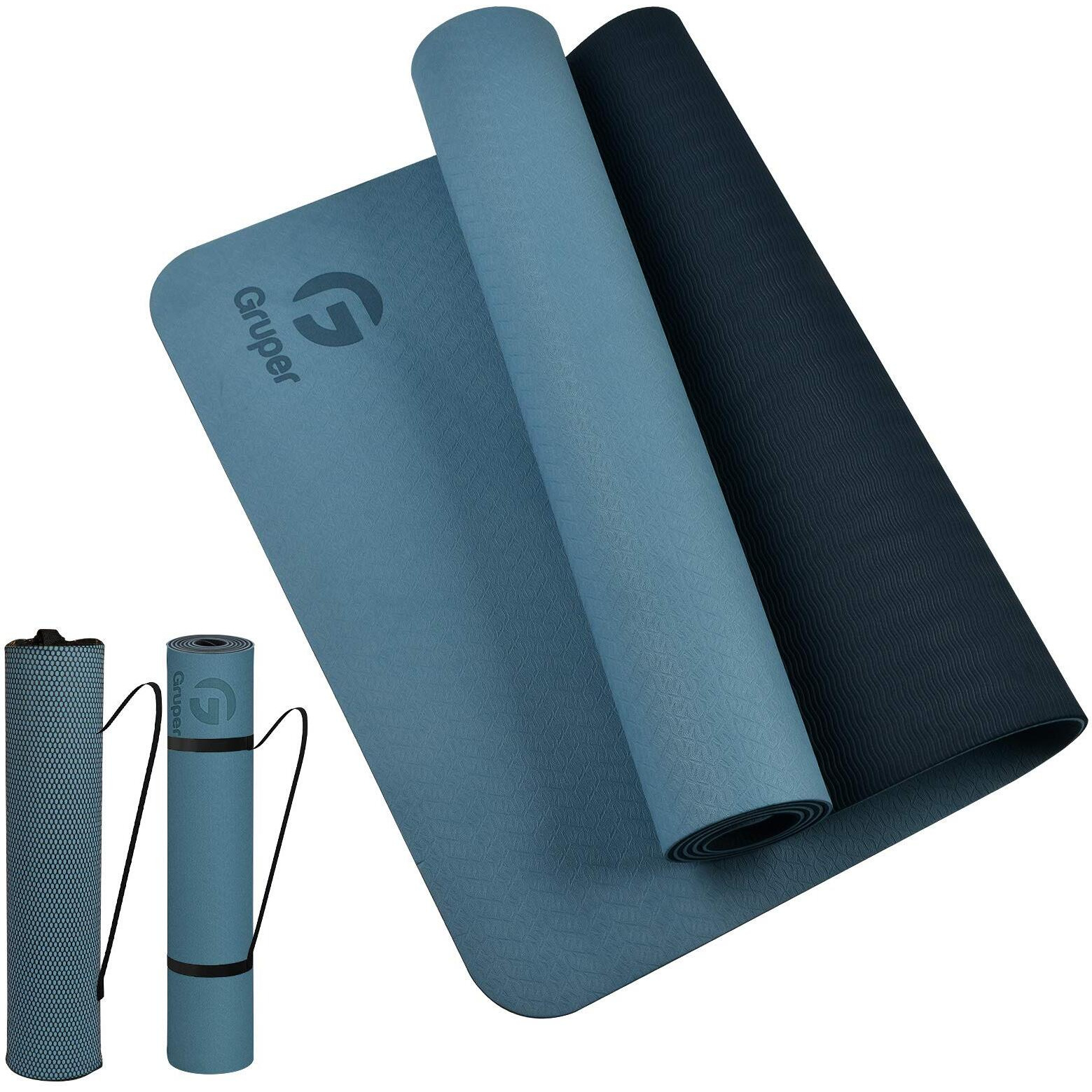 Gruper Yoga Mat Non Slip, Eco Friendly Fitness Exercise Mat With Carrying Strap,Pro Yoga Mats For Women,Workout Mats For Home, Pilates And Floor Exercises