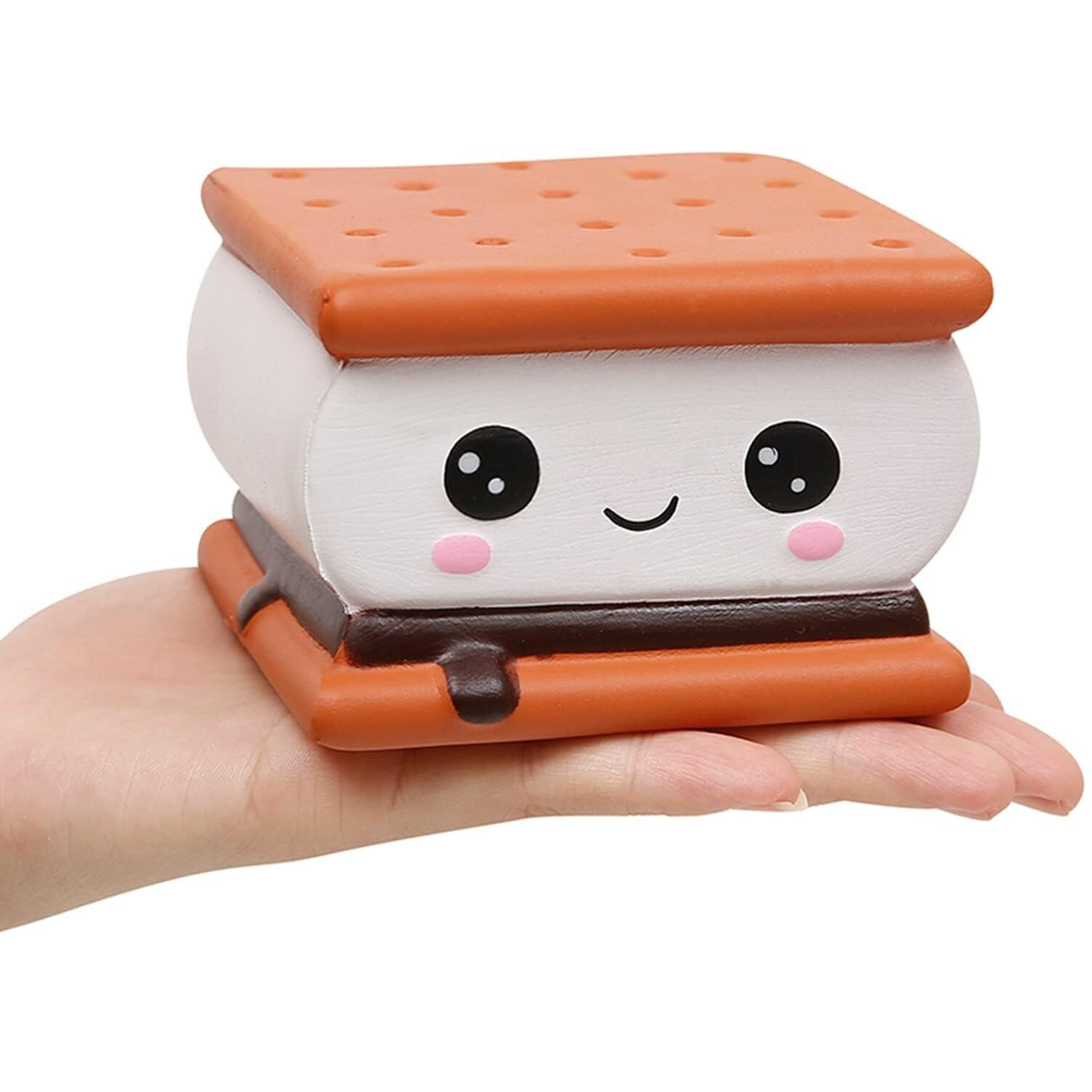 Anboor Squishies Smore Slow Rising Squishy Toy For Kids Soft Cookies Sandwich Scented Stress Relief Realistic Food Cute Squeeze Squish Toy