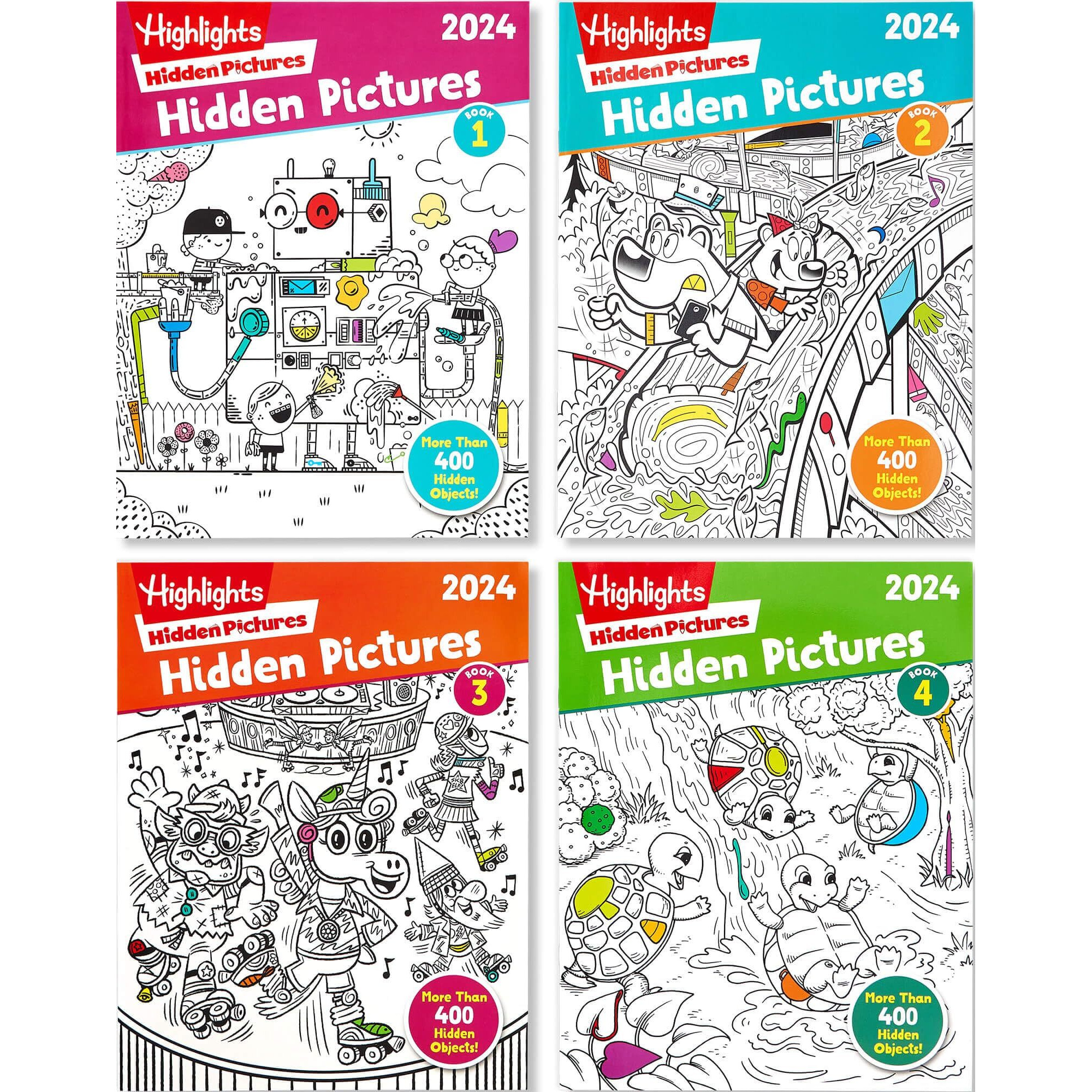 Highlights Hidden Pictures 2024 Special Edition Activity Books For Kids Ages 6-12, 4-Pack, 128 Pages