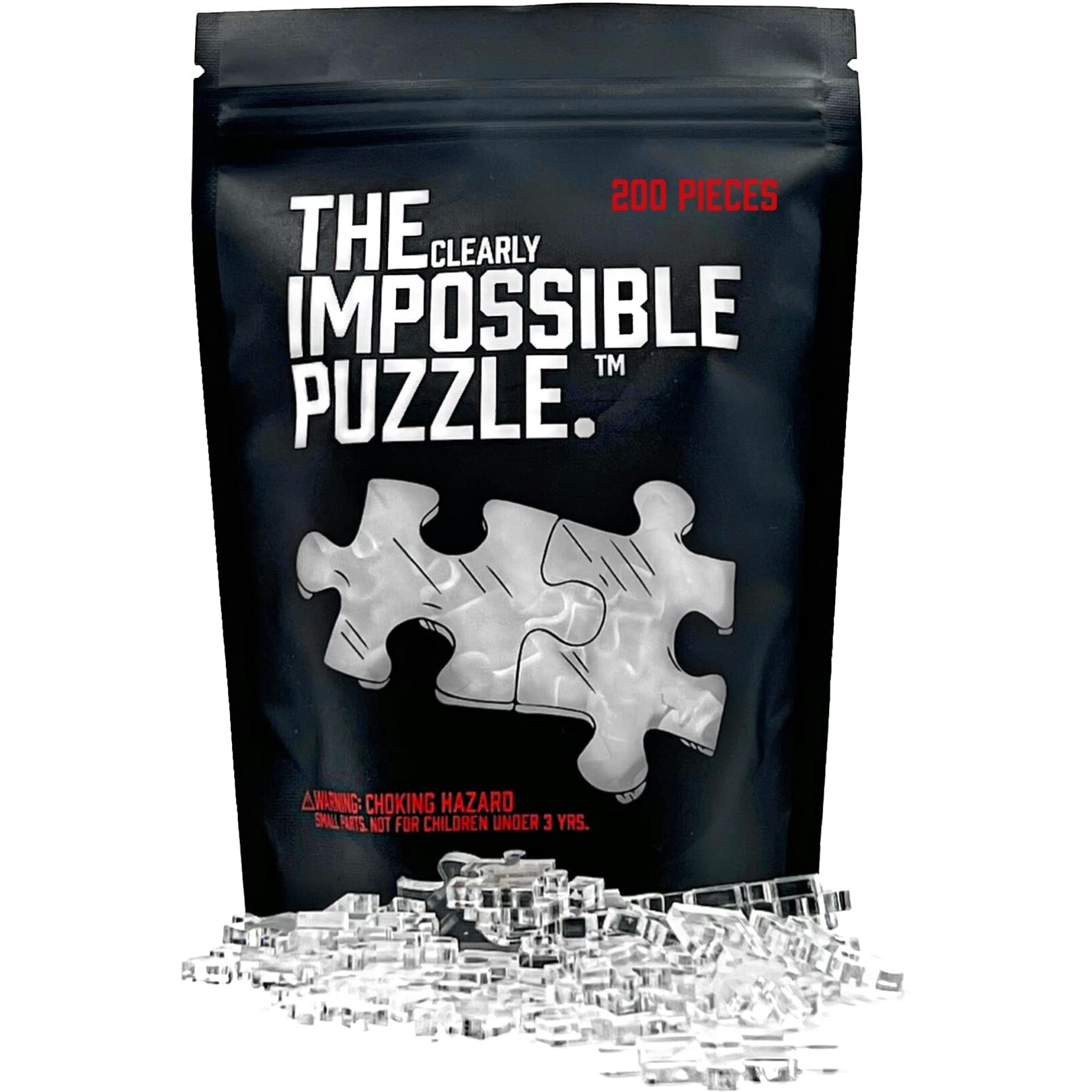 The Clearly Impossible Puzzle 100, 200, 500, 1000 Pieces Hard Puzzle For Adults Cool Difficult Puzzles Clear Hardest Puzzle - Difficult Funny Puzzle For Adults (200)