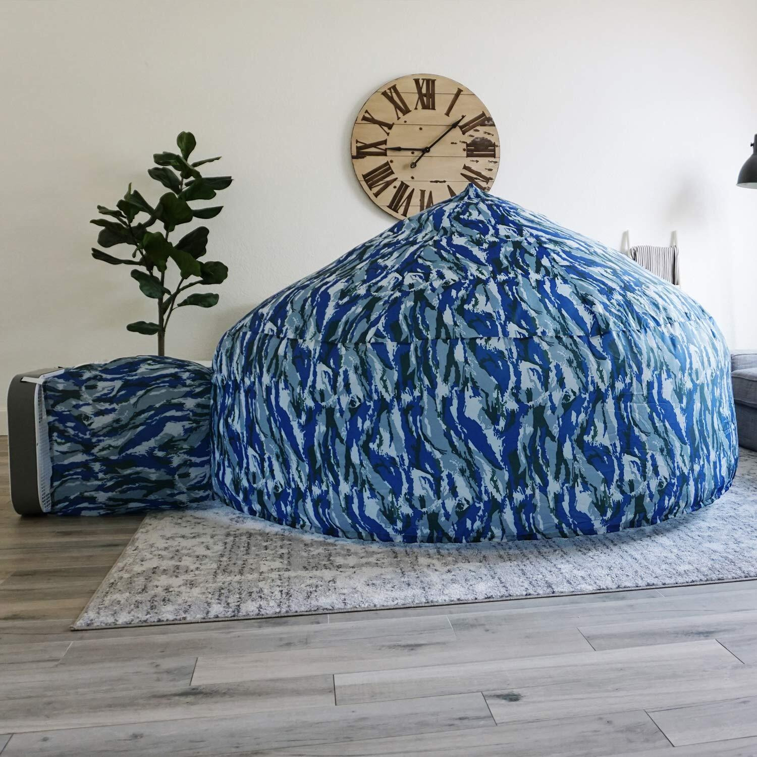 The Original Air Fort Build A Fort In 30 Seconds, Inflatable Fort For Kids (Ocean Camo)