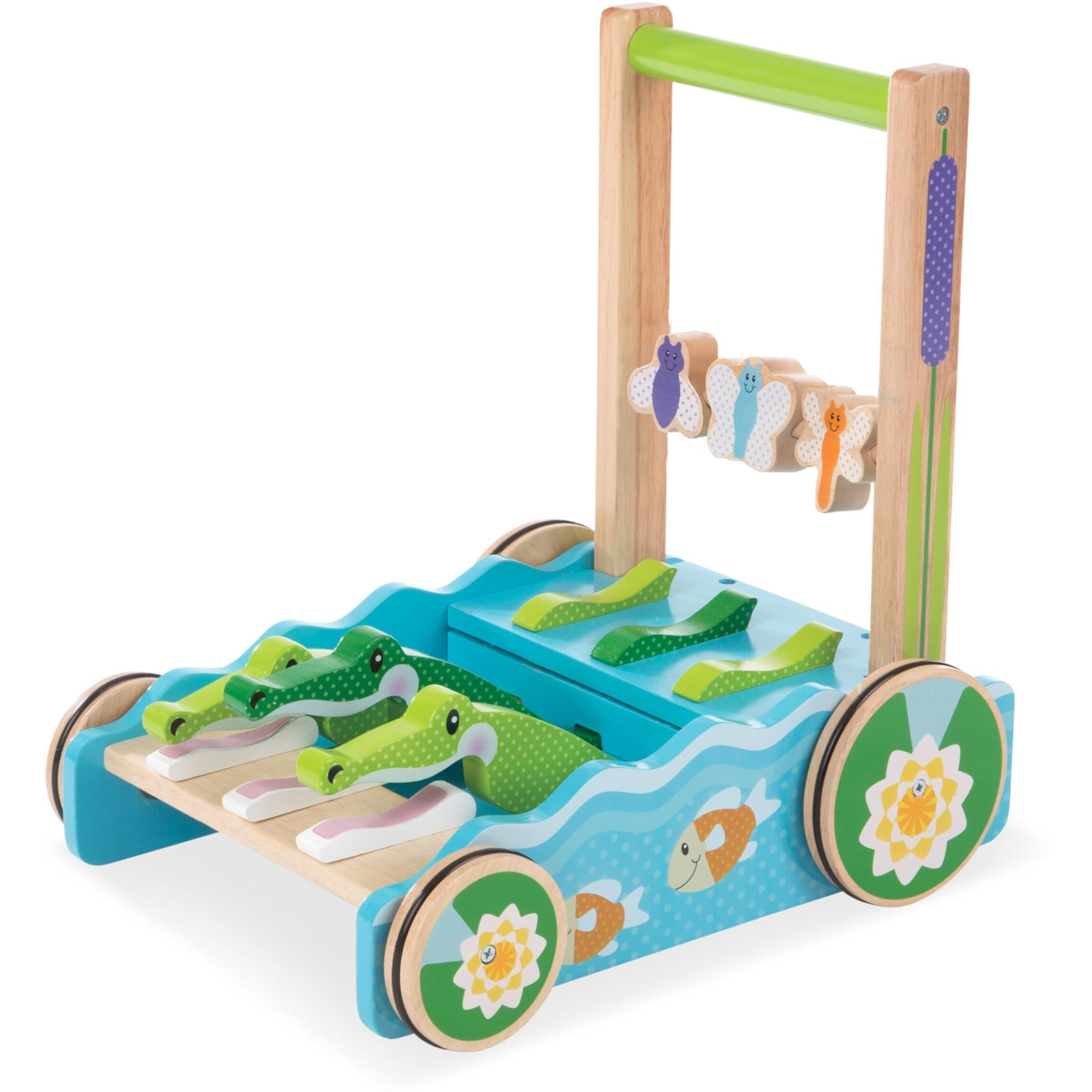 Melissa & Doug First Play Chomp And Clack Alligator Wooden Push Toy And Activity Walker - Pretend Play Developmental Baby Push Walker Toy For Toddlers Ages 1+, 1 Ea