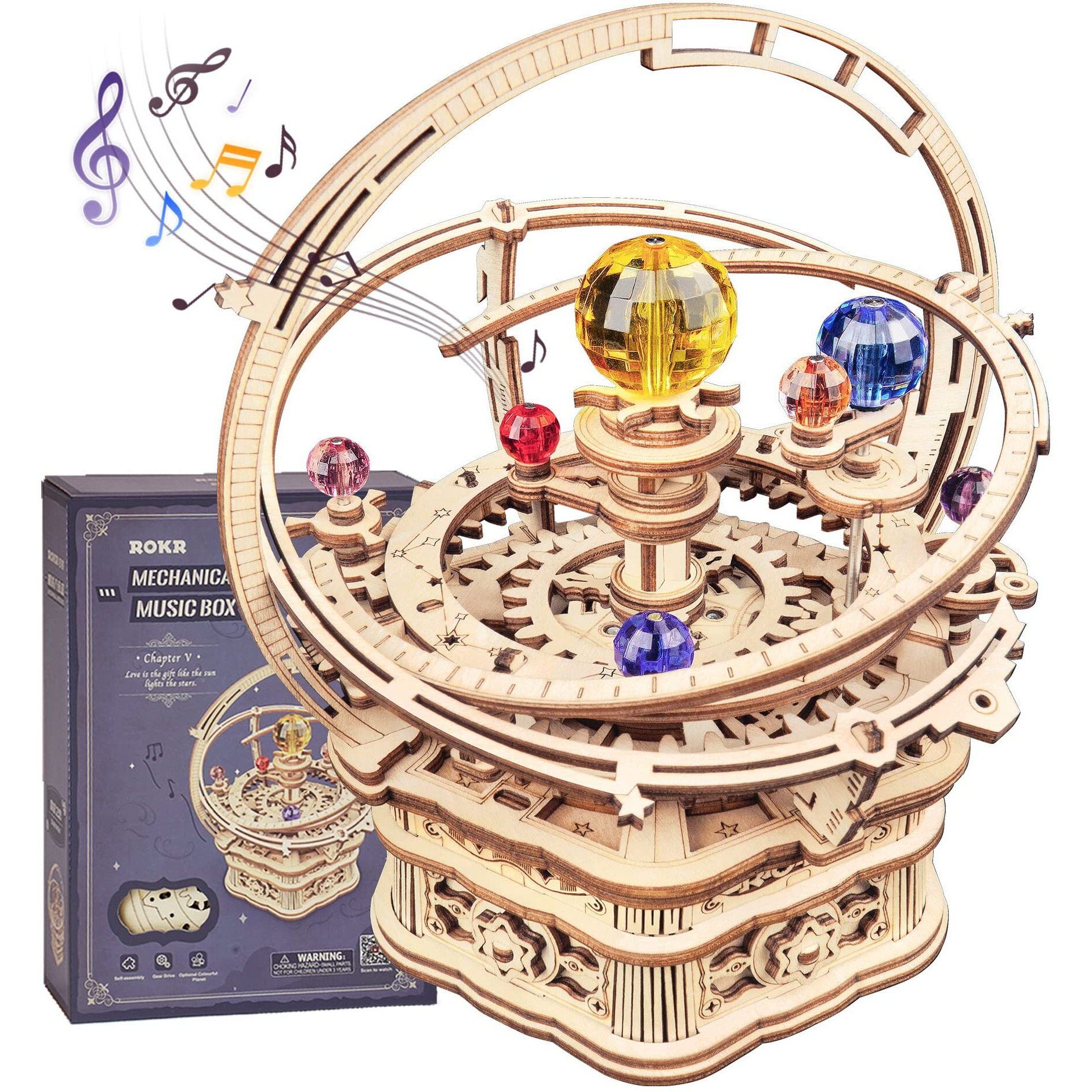 Rokr 3D Puzzles For Adults-Starry Night Music Box Kit-Wooden Puzzles Science Gifts For Adults-Gifts For Teenage Boys Girls