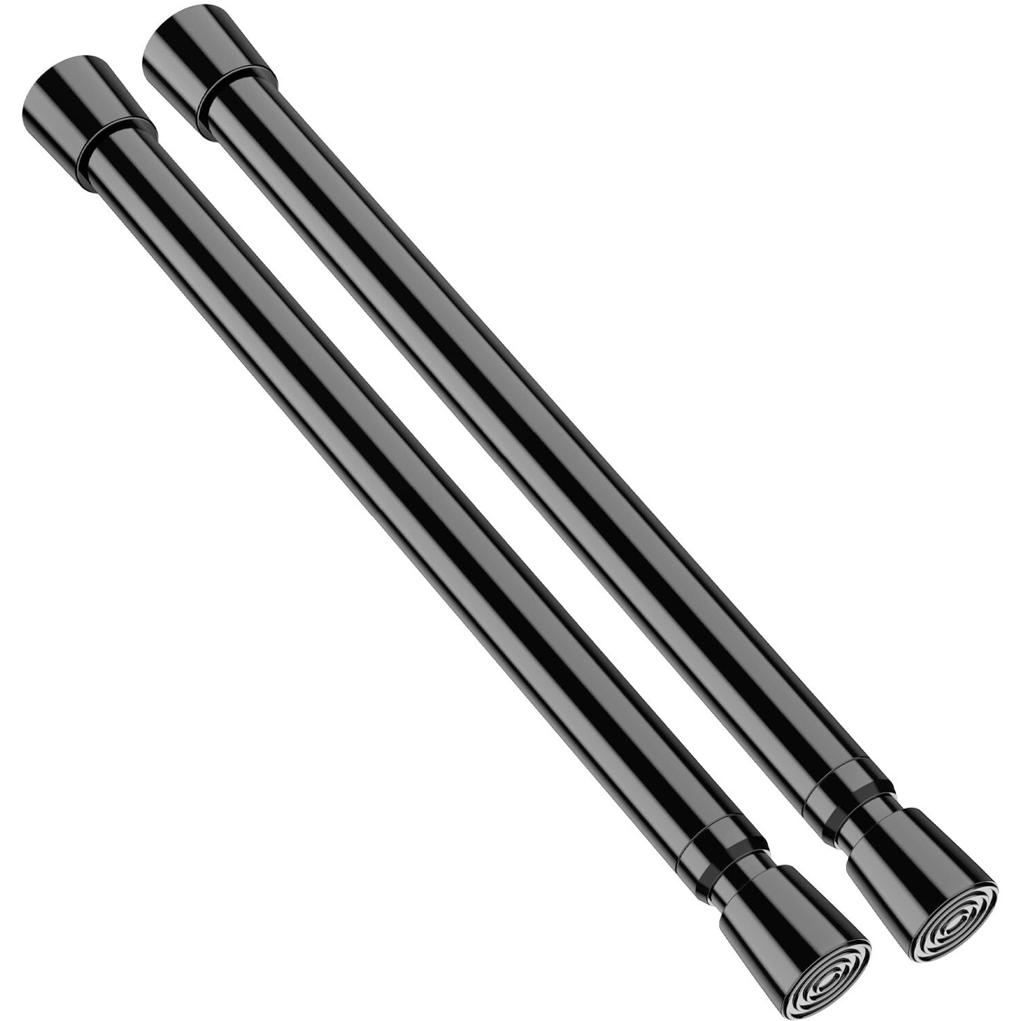 Aizesi 2Pcs Black Small Tension Rod 12 To 20 Inch Adjustable Tension Curtain Rod Mini Closet Rod Spring Rod No Drilling Short Tension Rods For Windows, Cupboard, Kitchen Cabinets, Refrigerator