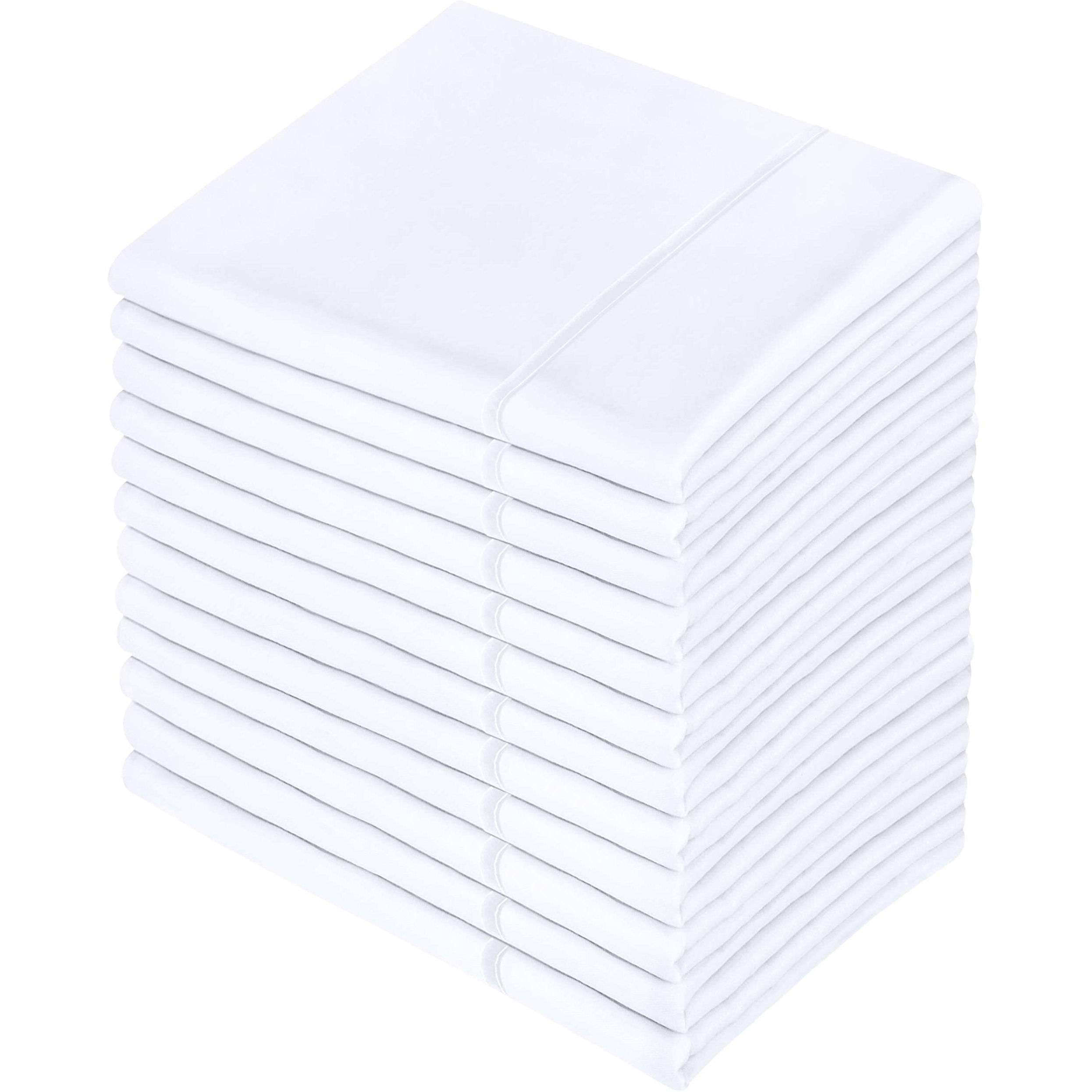 Utopia Bedding King Pillowcases - 12 Pack - Bulk Pillowcase Set - Envelope Closure - Soft Brushed Microfiber Fabric - Shrinkage And Fade Resistant Pillow Covers 20 X 40 Inches (King, White)