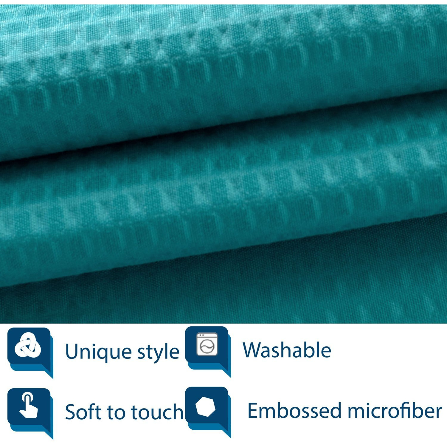 Barossa Design Soft Microfiber Fabric Shower Liner Or Curtain, Hotel Quality, Machine Washable, Water Repellent, Turquoise, 70 X 72 Inches