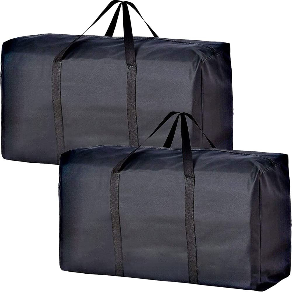 Extra Large Moving Bags With Strong Zippers & Carrying Handles, Storage Bags Storage Totes For Clothes, Moving Supplies, Space Saving Oversized Storage Bag Organizer For Moving, Traveling (2 Pack)